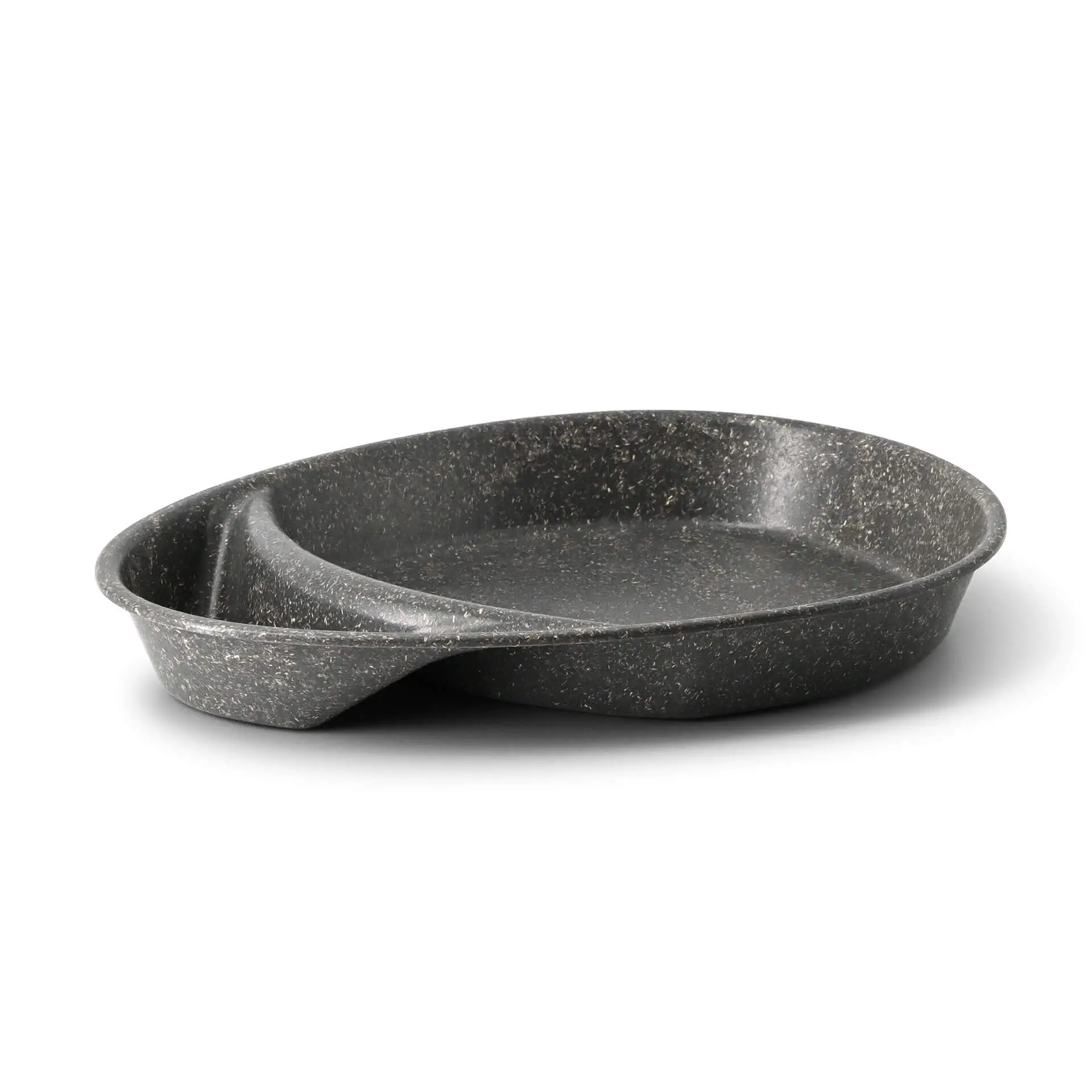 Reusable divided plates "merways Plate" 27.5 × 20 × 3.5 cm, 2 compartments, teardrop, pepper / grey dfc008581-mehrweg-menueteller-merways-plate-275-x-20-x-35-cm-2-kammern-tropfenfoermig-pfeffer-grau-1
