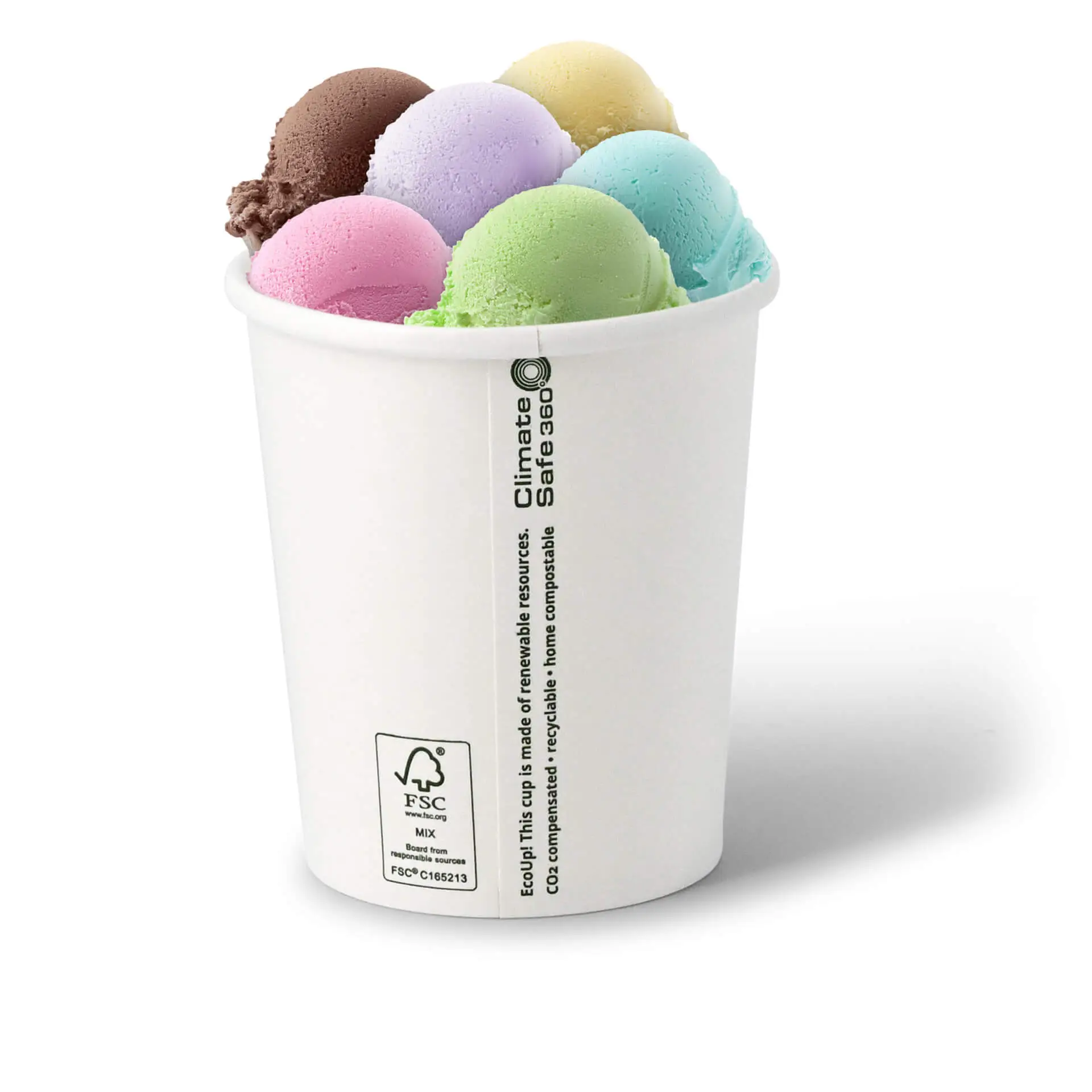 16 oz Paper Ice Cream Cups XXL, Ø 92 mm, white