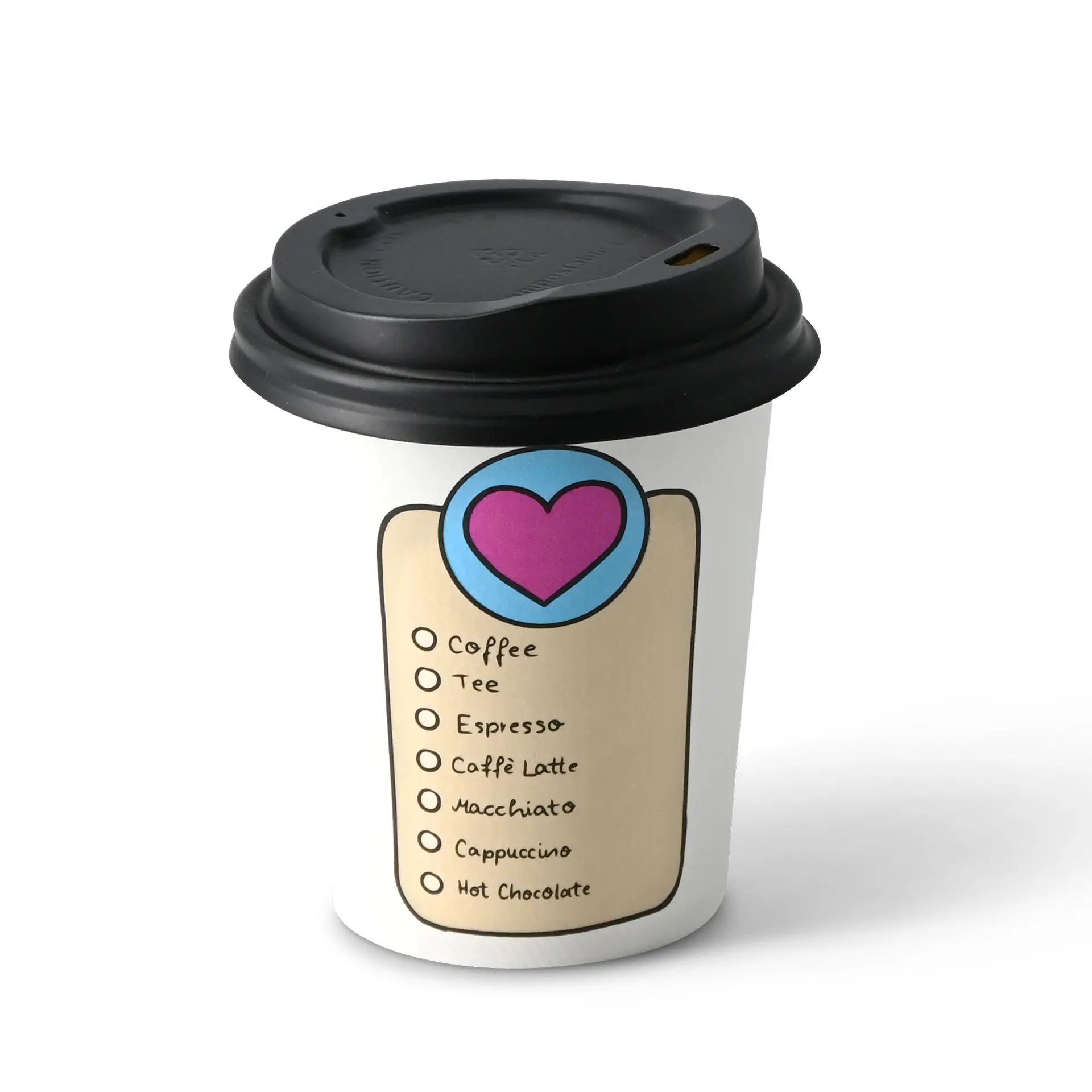 8 oz Paper cup printed with "Coffeelove", Ø 80 mm, white
