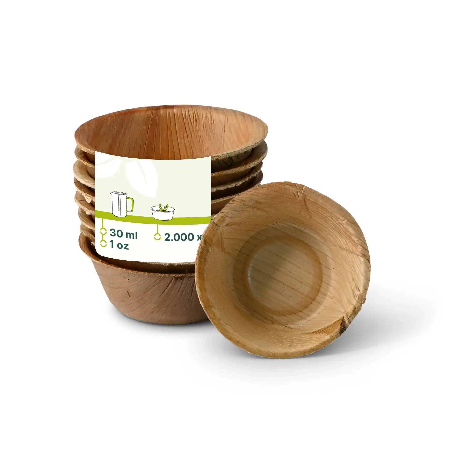 Palm Leaf Bowl "Palmware®" 30 ml, round Palm Leaf Bowl "Palmware®" 30 ml, round