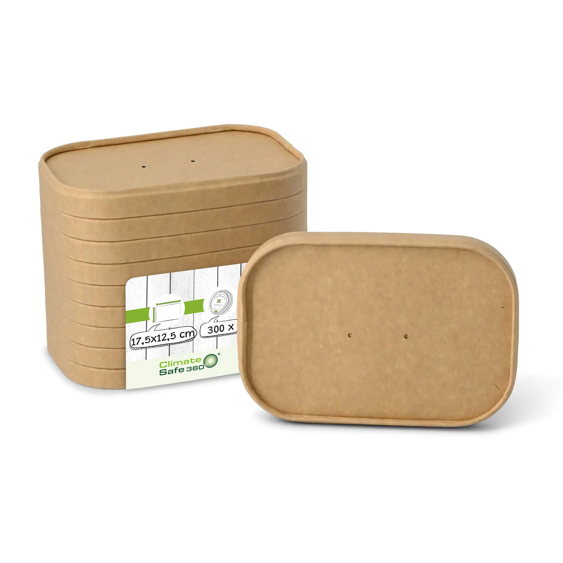 Cardboard lids 17,5 x 12,5 cm, brown, rectangular