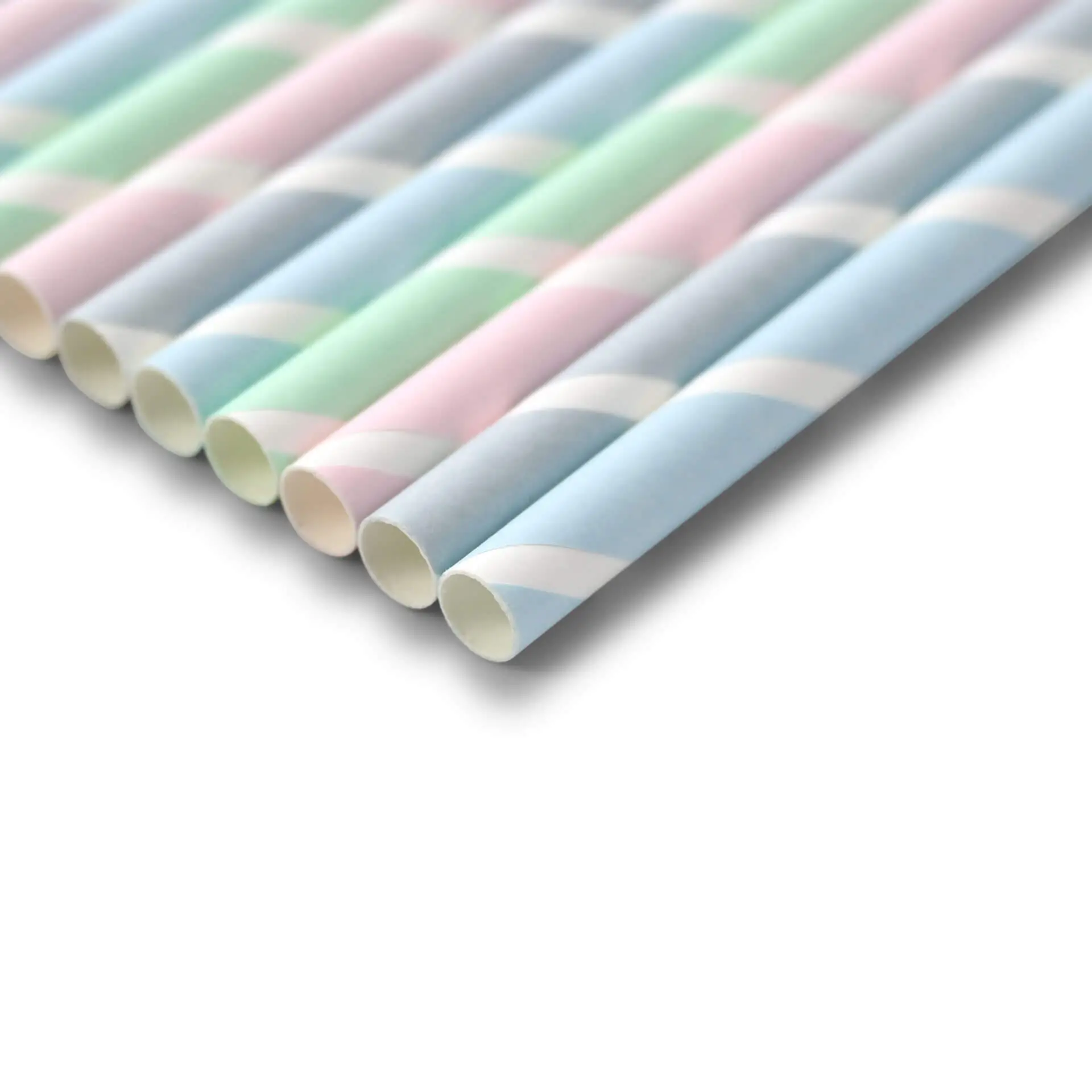 23 cm, Ø 0.8 cm Paper-jumbo-straws, pastel striped