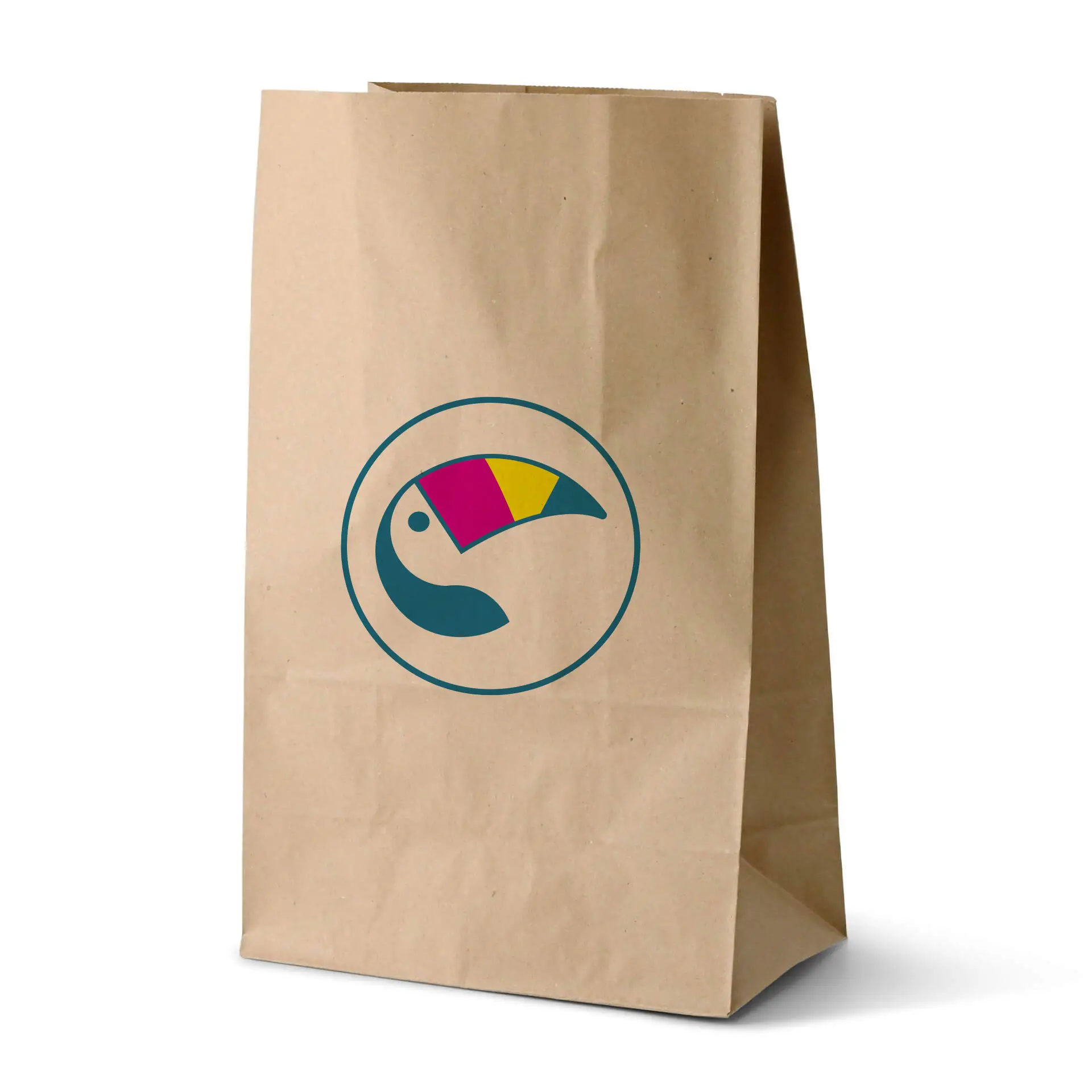 Printed paper bags (without handles), brown, M – 22 x 12 x 36 cm