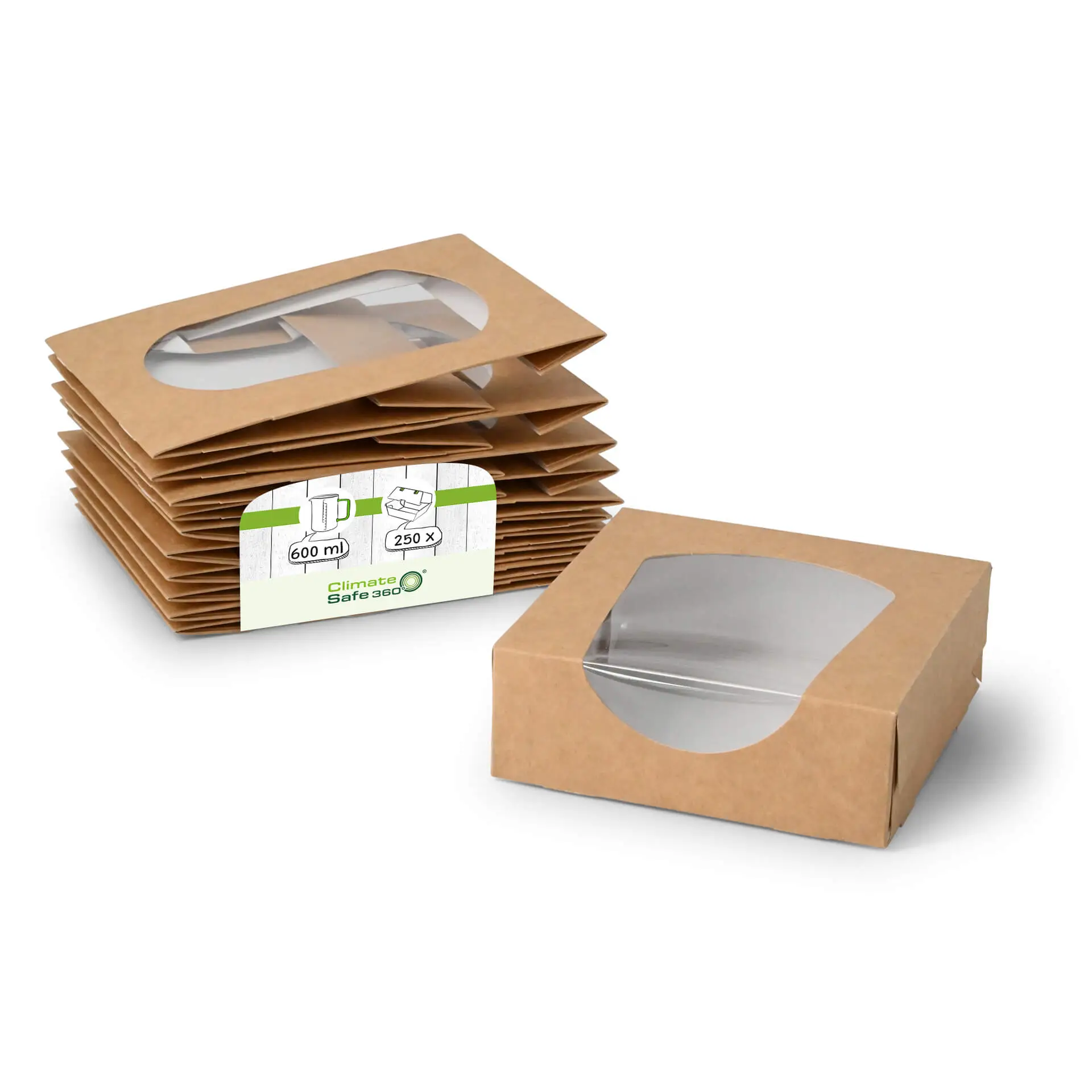 Window boxes, cardboard 12 x 12 x 4 cm, 600 ml