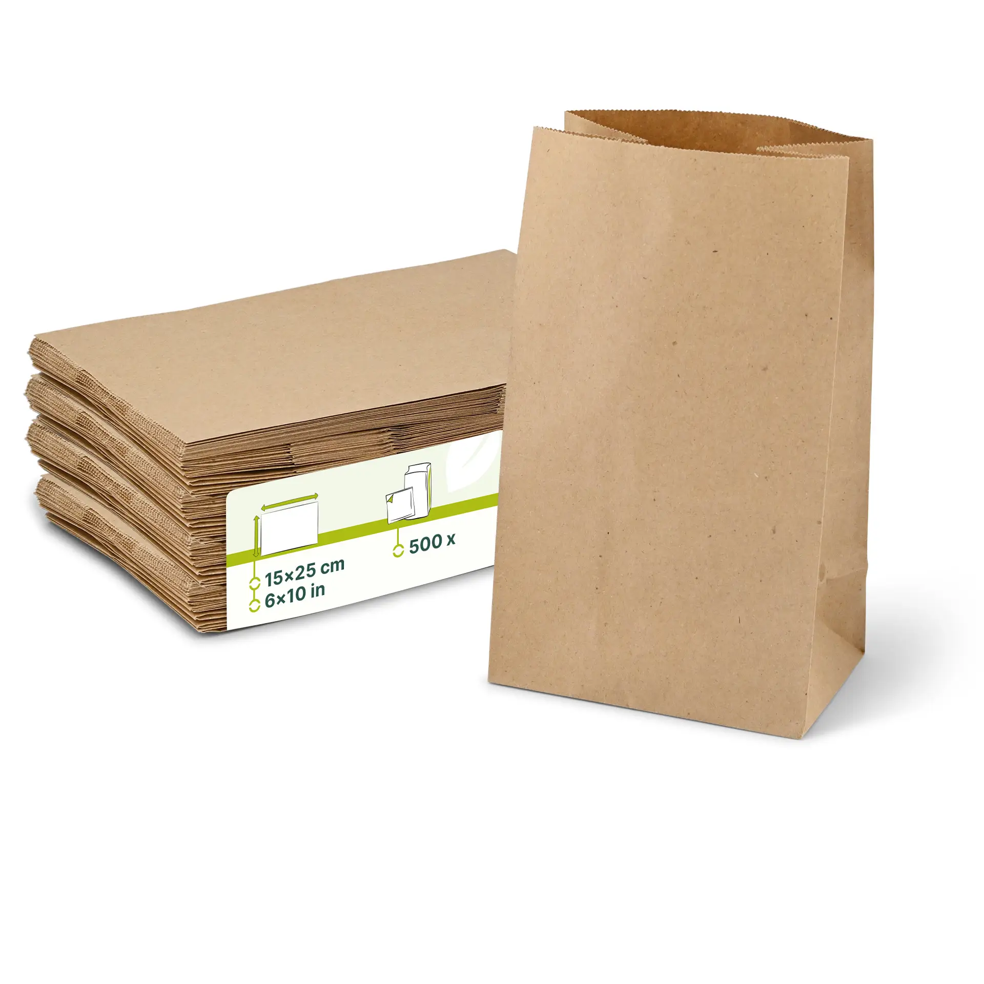 Block bottom-bags L, 15 x 10 x 25 cm, brown, kraft paper Block bottom-bags L, 15 x 10 x 25 cm, brown, kraft paper