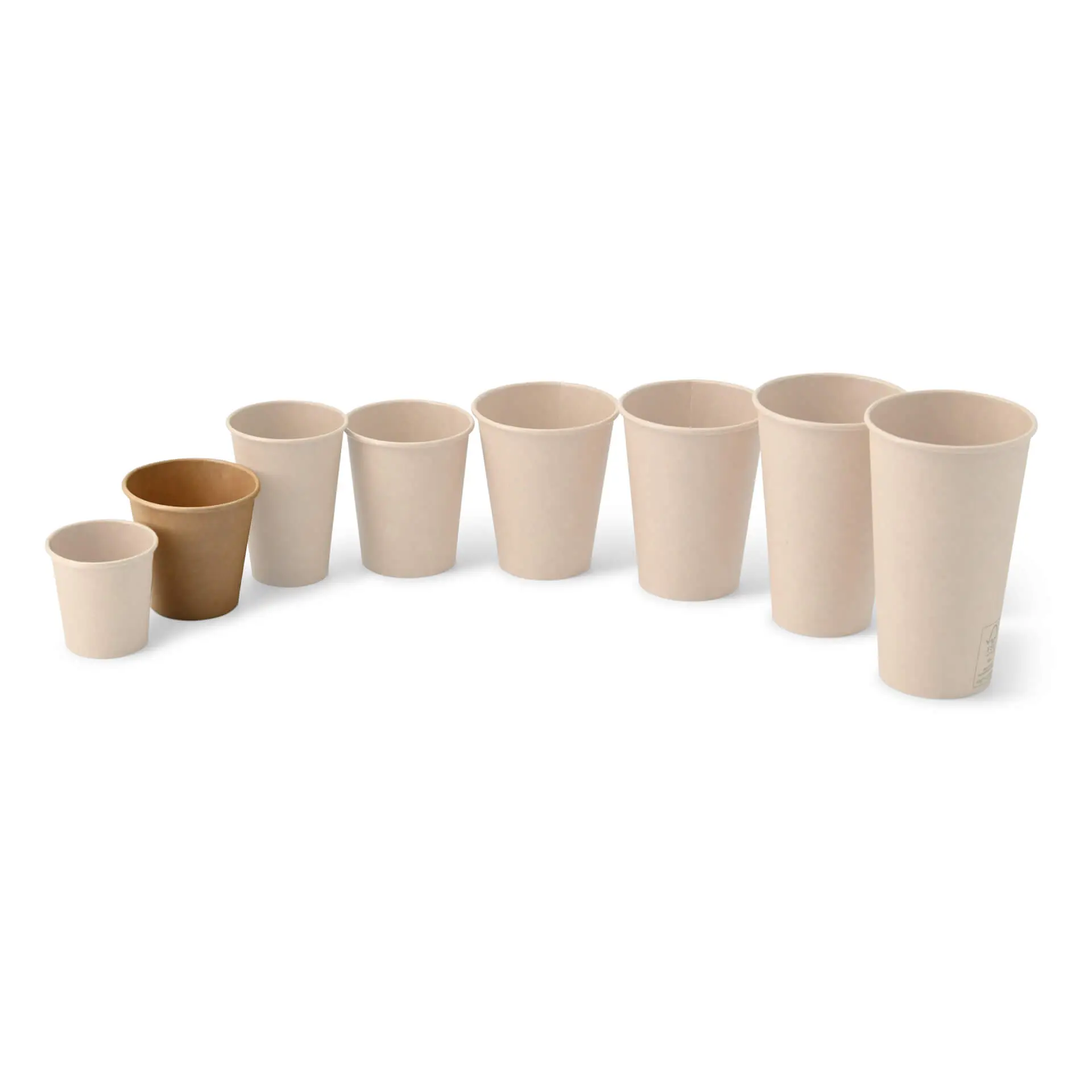 Paper cup 150 ml / 6 oz, Ø 80 mm, single wall, brown, PLA-coated