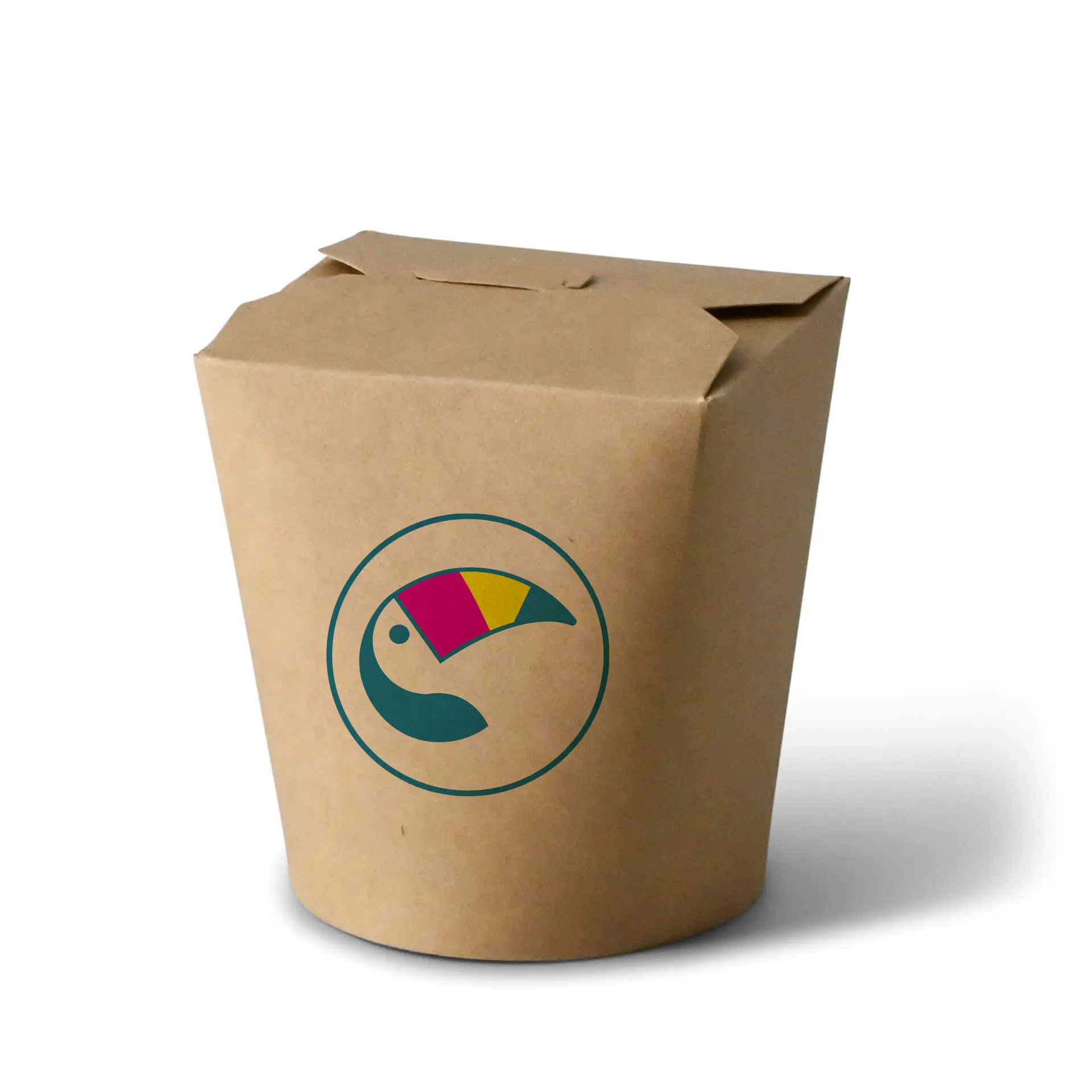 Printed noodle box, 800 ml, brown, PE-coated