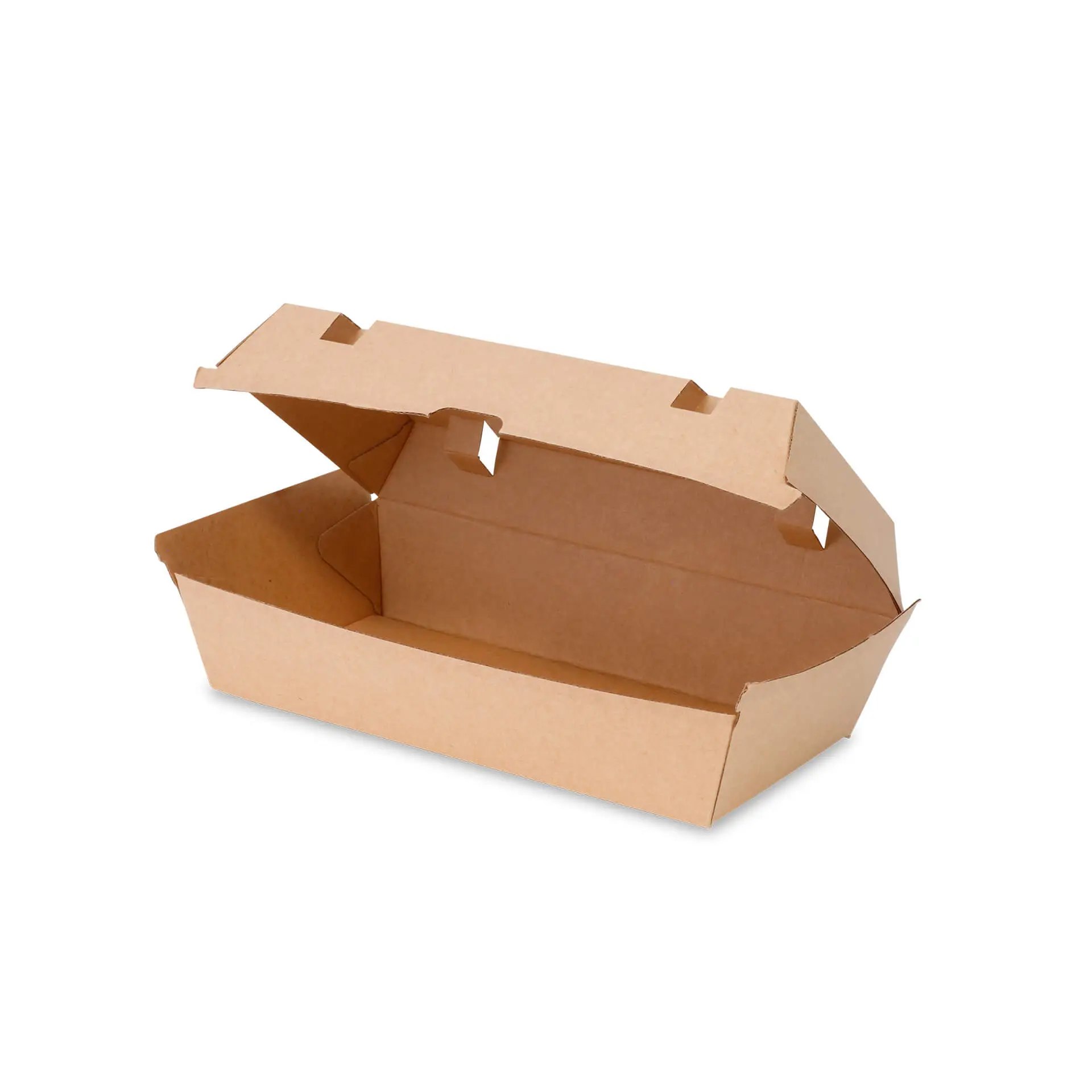 Food box with hinged lid, 24.8 x 13 x 7.5 cm, kraft dfc04325-boxen-mit-klappdeckel-248-x-13-x-75-cm-kraftkarton-braun-3