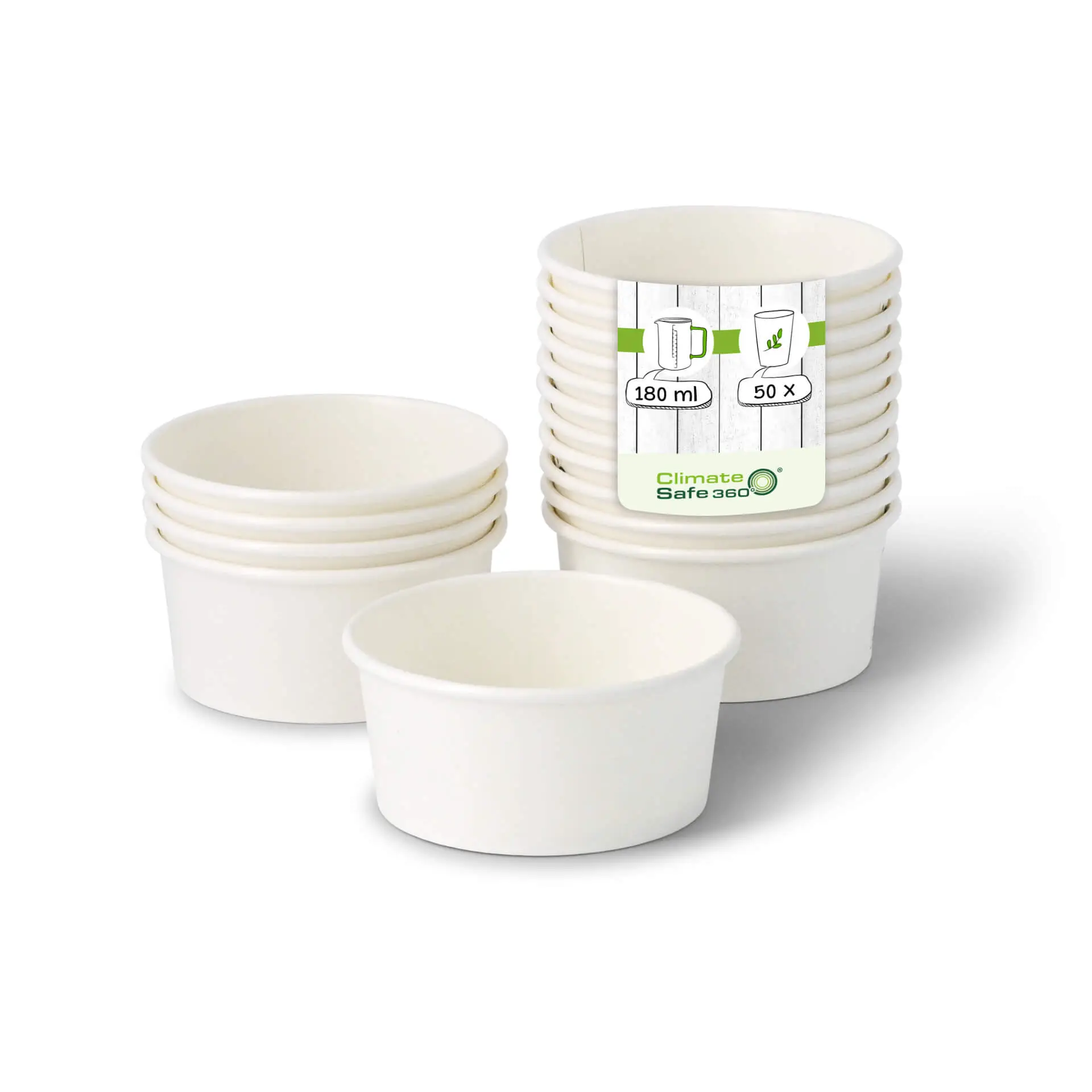 4 oz, max. 6 oz Paper Ice Cream Cups XS, Ø 92 mm, white