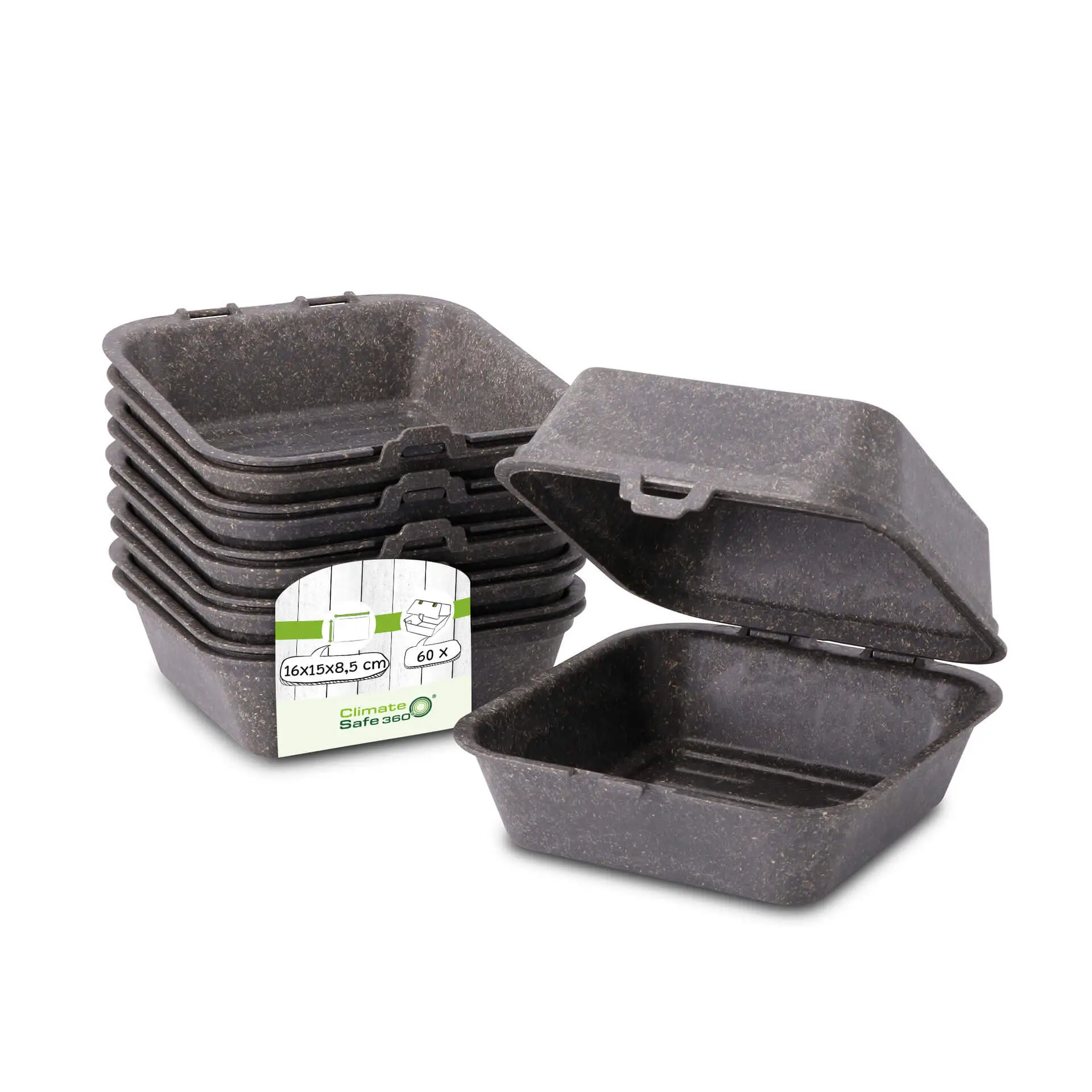 Reusable burger boxes "merways Box" 16 x 15 x 8.5 cm, pepper / grey dfc00857-mehrweg-burgerboxen-merways-box-16-x-15-x-85-cm-pfeffer-grau