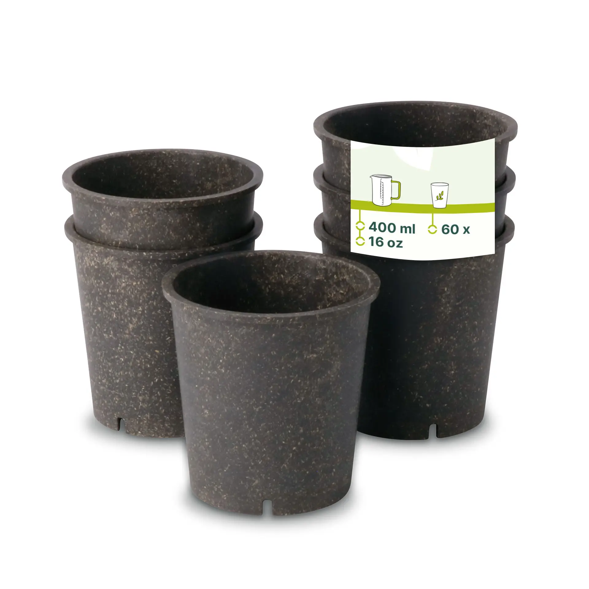 Reusable cups "merways Cup" 400 ml, Ø 95 mm, pepper / grey Reusable cups "merways Cup" 400 ml, Ø 95 mm, pepper / grey