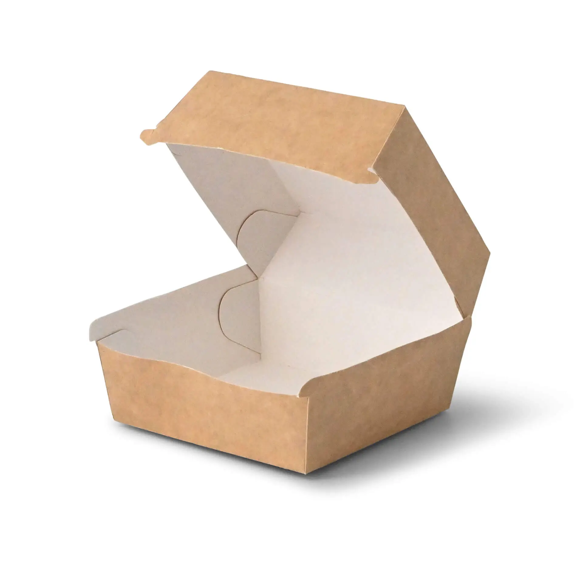 Takeaway burger box 11 x 11 x 8 cm, kraft-white