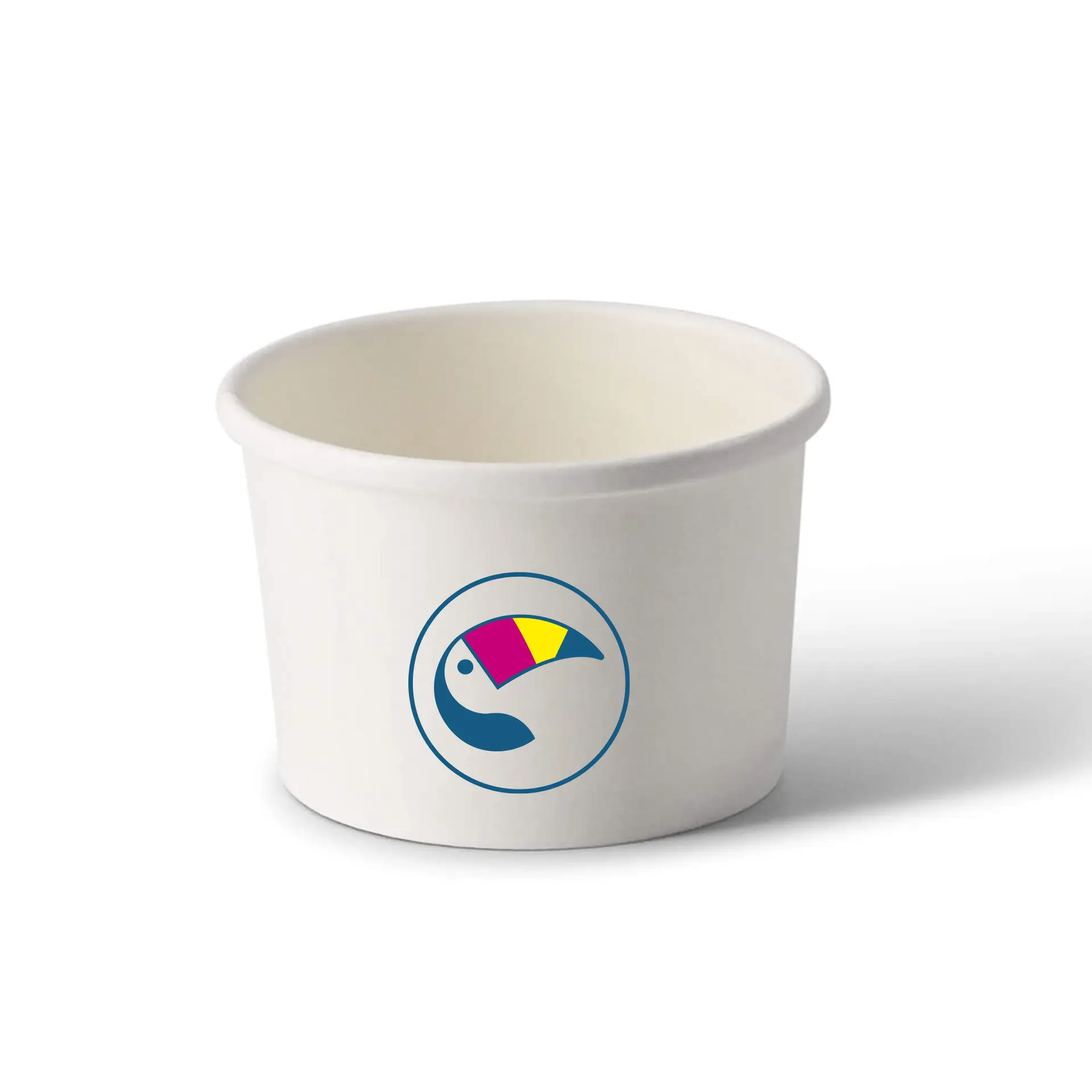 Soup cup to go printed, white, 200 ml, Ø 90 mm, PLA-coated
