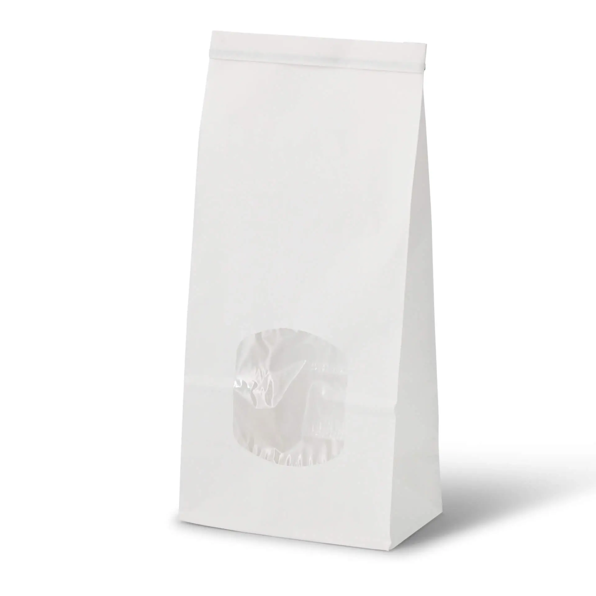 Block bottom bags with window M, 11,5 x 7 x 24,5 cm, PP-foil, white, tin tie, kraft paper dre02710-blockbeutel-m-fenster-m-115-x-7-x-245-cm-pp-folie-weiss-clipband-kraftpapier-1