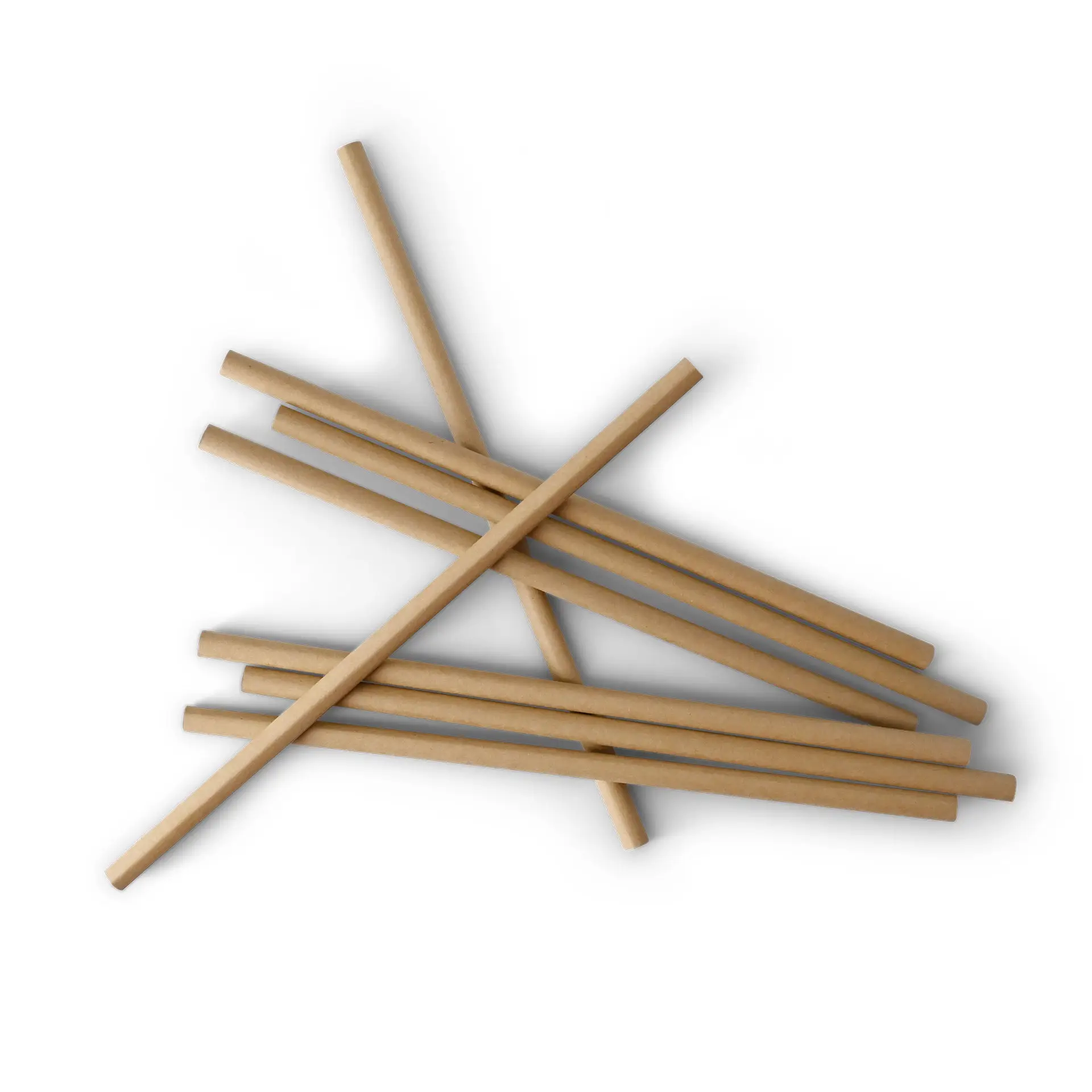 Jumbo drinking straw 23 cm, Ø 0,8 cm, brown, vertically rolled