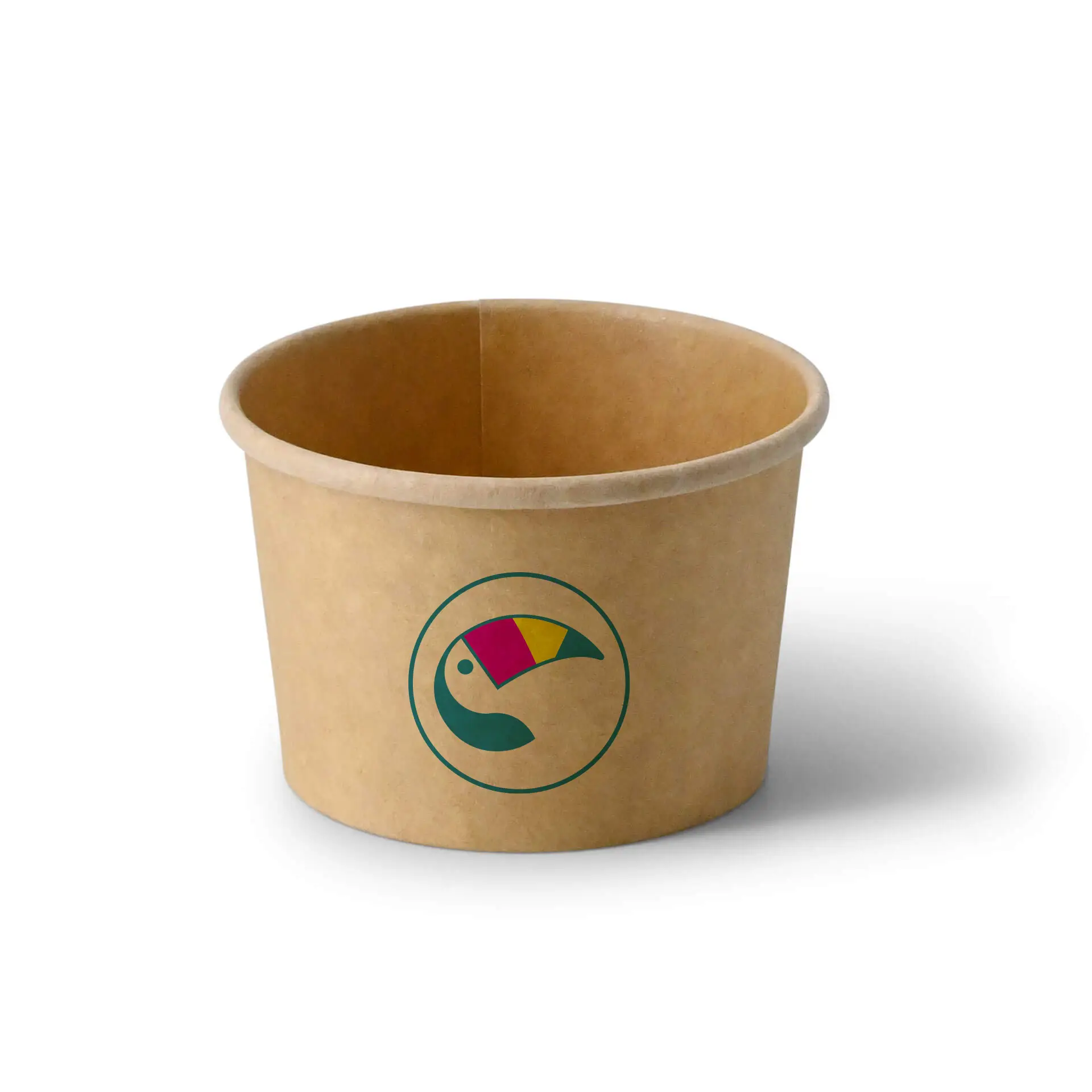 Soup cup to go printed, brown, 200 ml, Ø 90 mm, PLA-coated