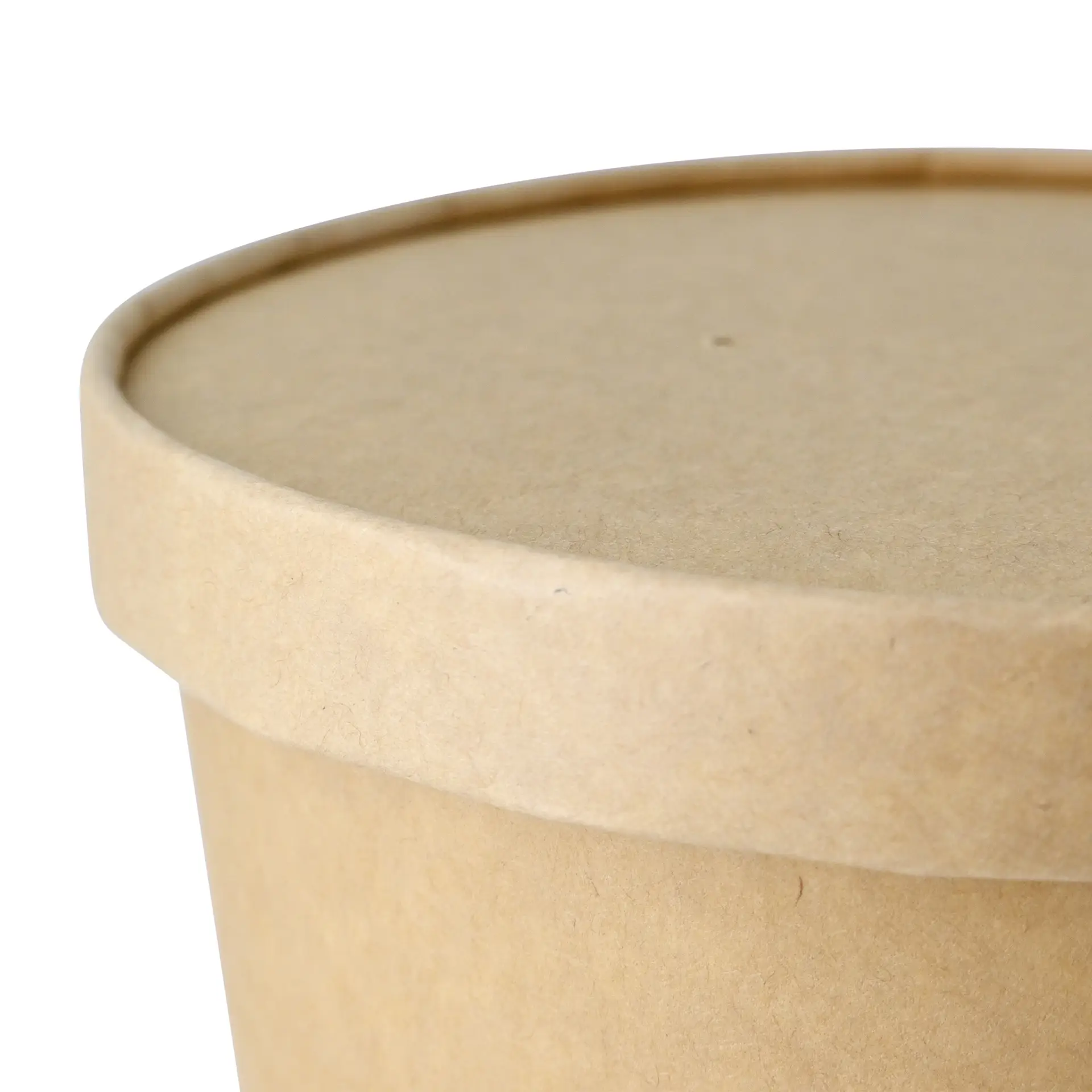 Cardboard-membrane lids (eco-friendly coating) Ø 150 mm, brown, PLA-coated