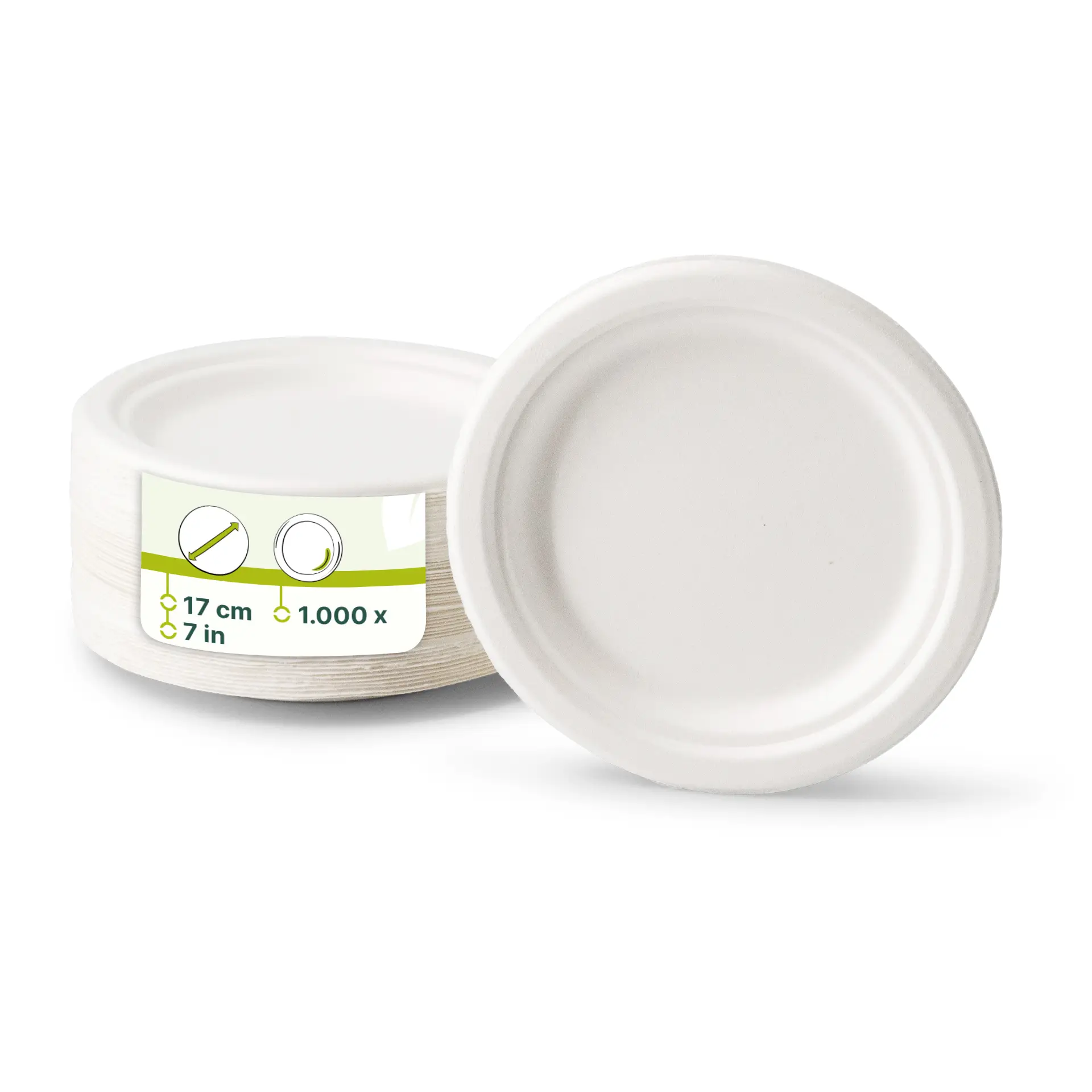 Ø 17 cm, Sugarcane-plates, round Ø 17 cm, Sugarcane-plates, round