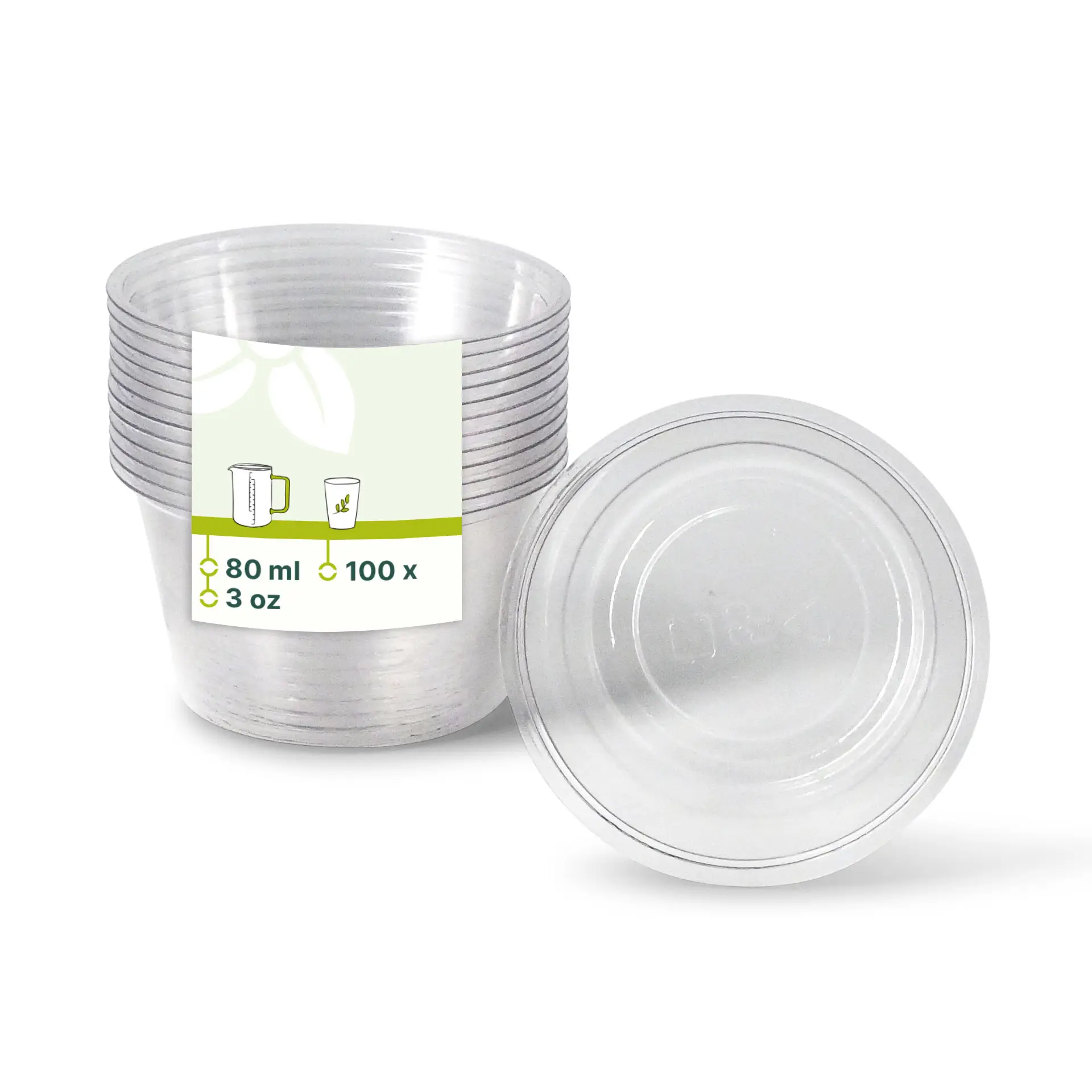 80 ml / 3 oz PLA portion cups, Ø 70 mm, clear dfc024701-portionsbecher-aus-pla-80-ml-70-mm-klar