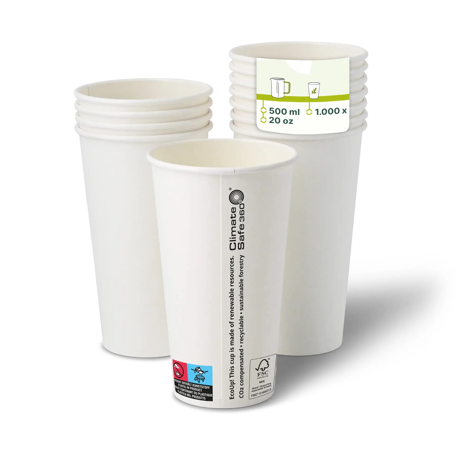 20 oz Paper cups (coated), Ø 90 mm, white con10021-01-0-pappbecher-beschichtet-500-ml-20-oz-90-mm-weiss