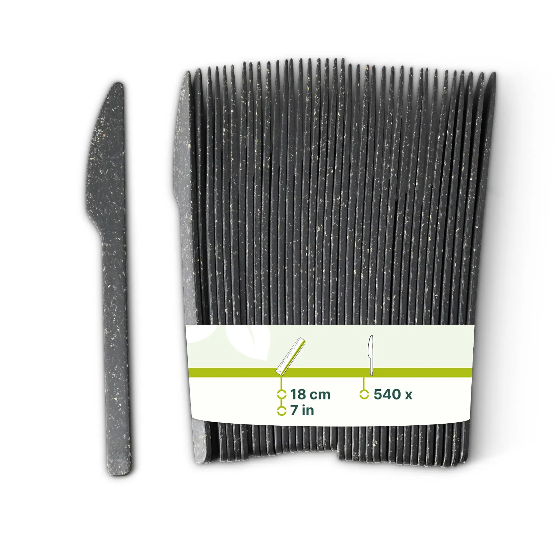 Reusable Knife “merways Cutlery” 18 cm, pepper / grey