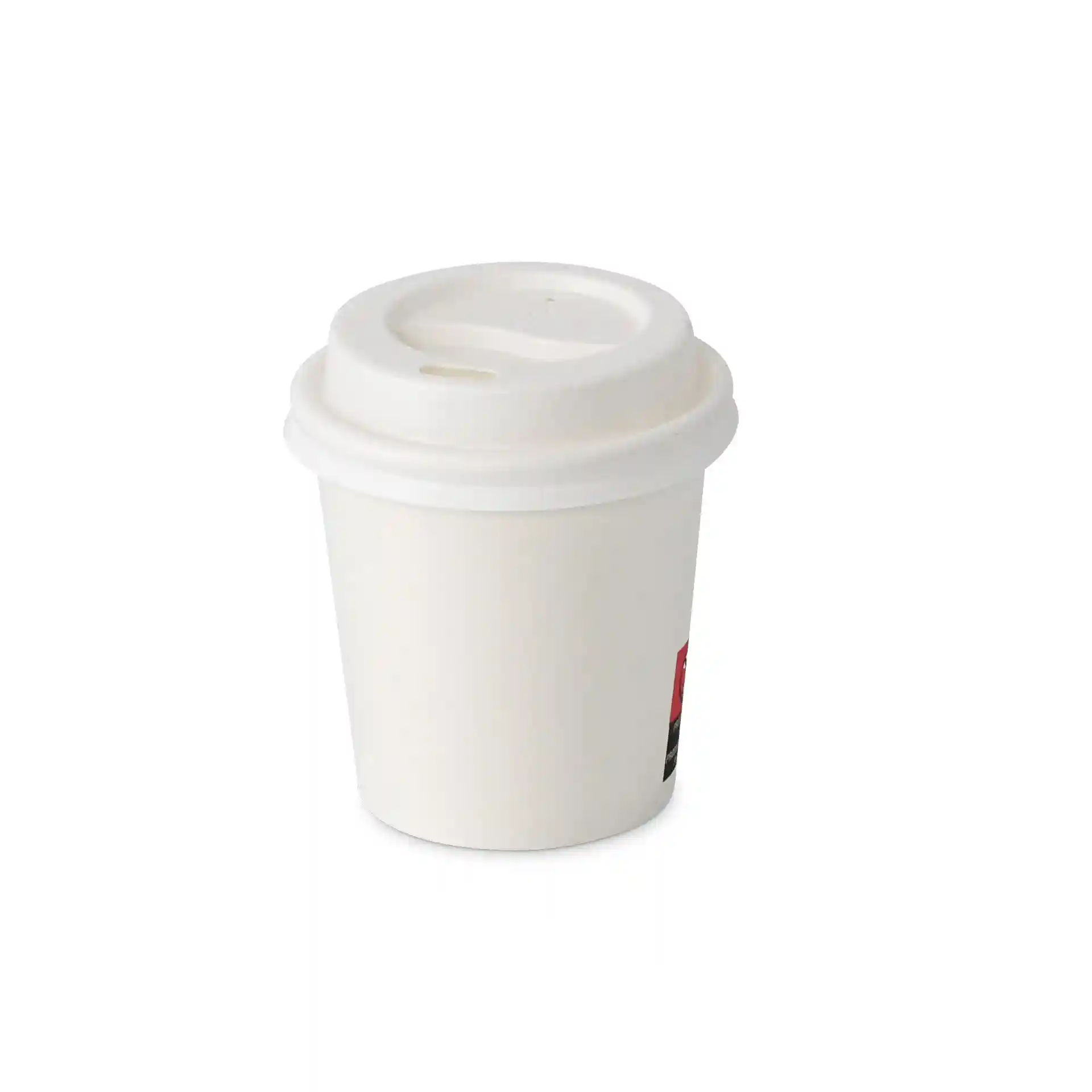 White paper cup with a PLA-coated surface, 100 ml capacity, single wall, and a diameter of 62 mm.