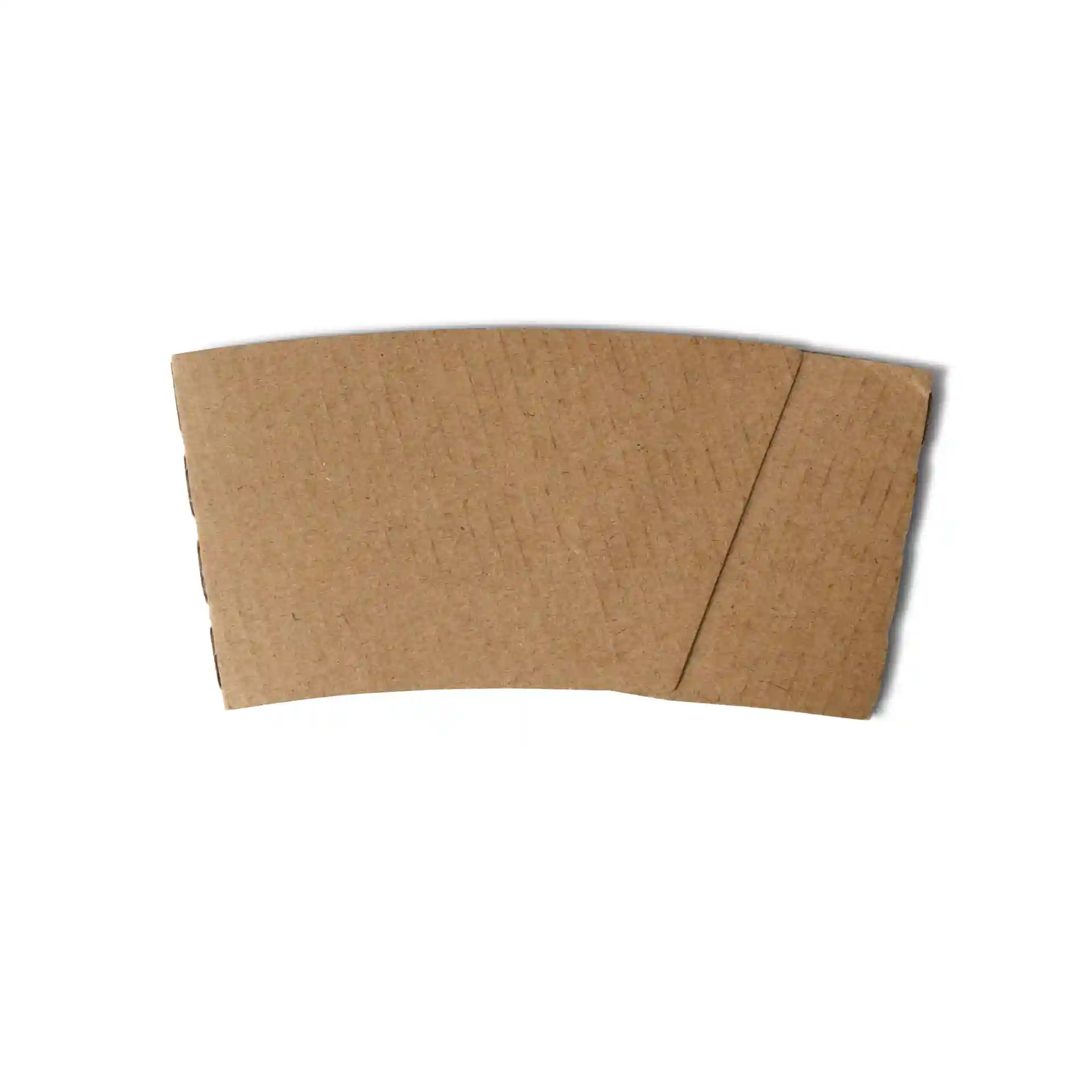 Brown cardboard cup sleeves for 300, 400, or 500 ml paper cups, measuring 130 mm wide and 65 mm high.
