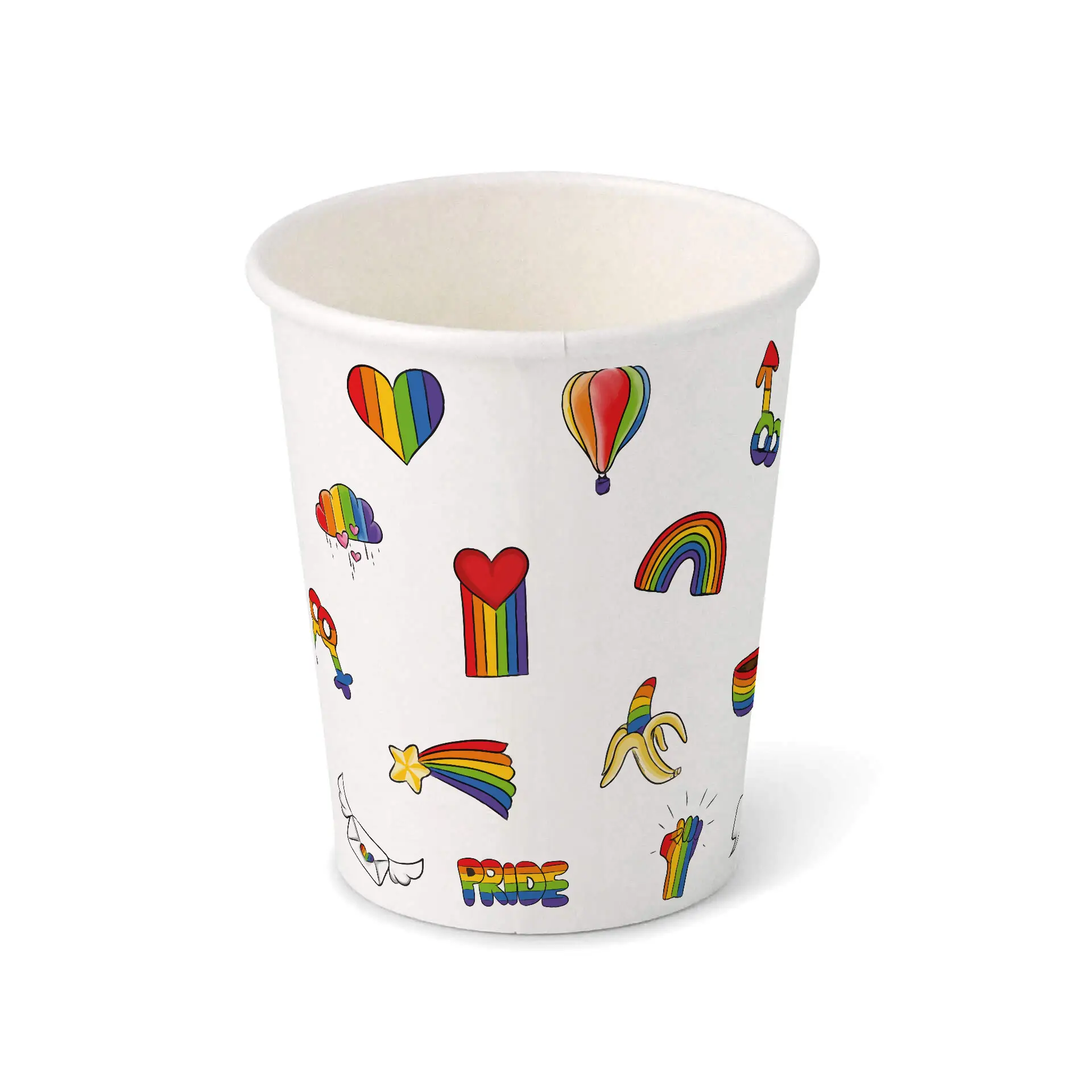 8 oz Paper cups single wall, Ø 80 mm, white, Pride