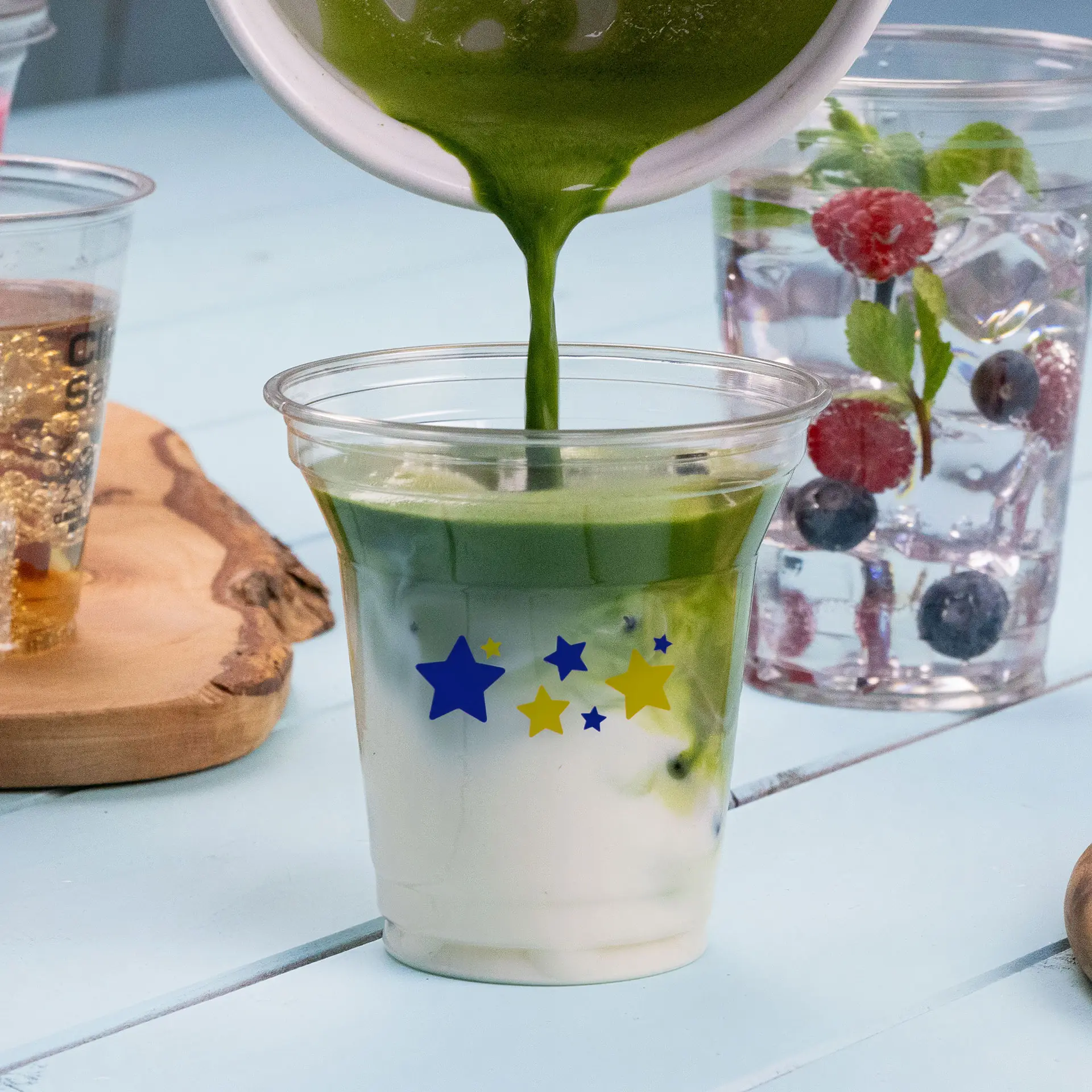 8 oz rPET custom printed cups, clear