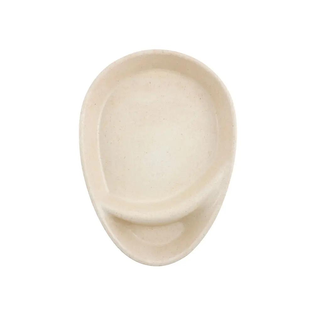 The product details for the specified product number were not found. However, based on the image description, here is the concise alt text:

"Light beige oval serving dish with a lip on one side."
