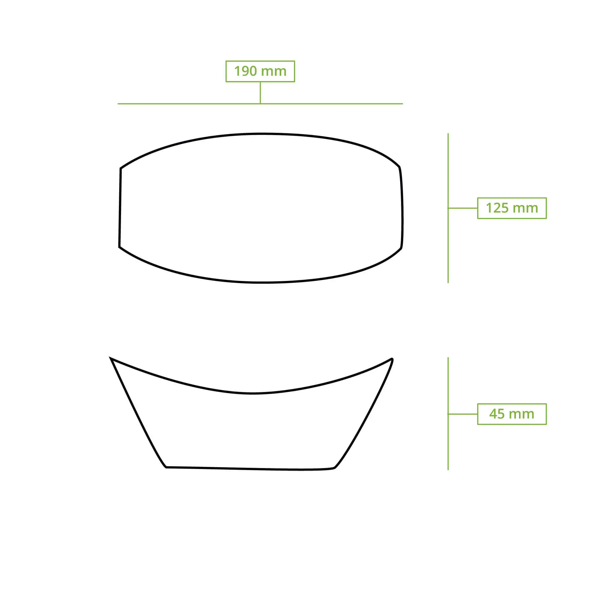 Cardboard Snack Tray (coated) 500 ml, 20,5 x 14 x 3 cm, brown