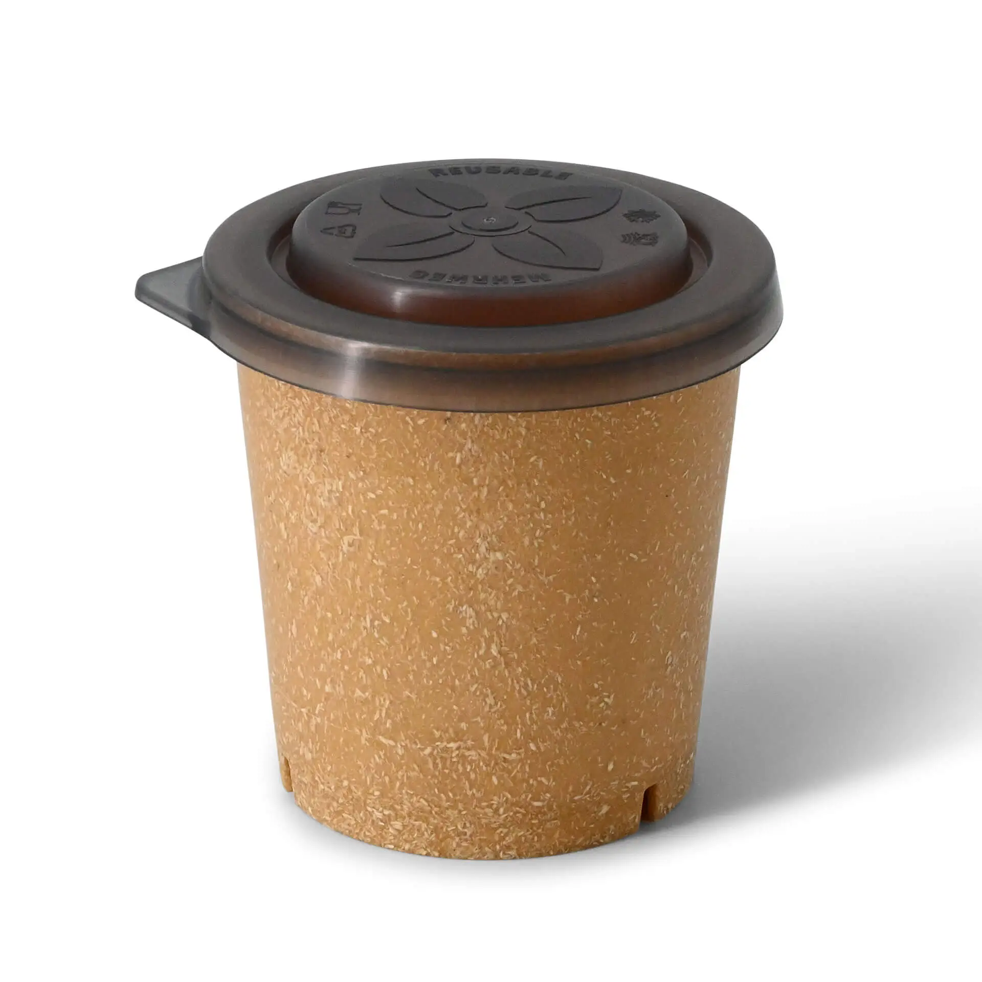 | 2 FOR 1 | Reusable cups "merways Cup" 400 ml, Ø 95 mm, caramel / brown