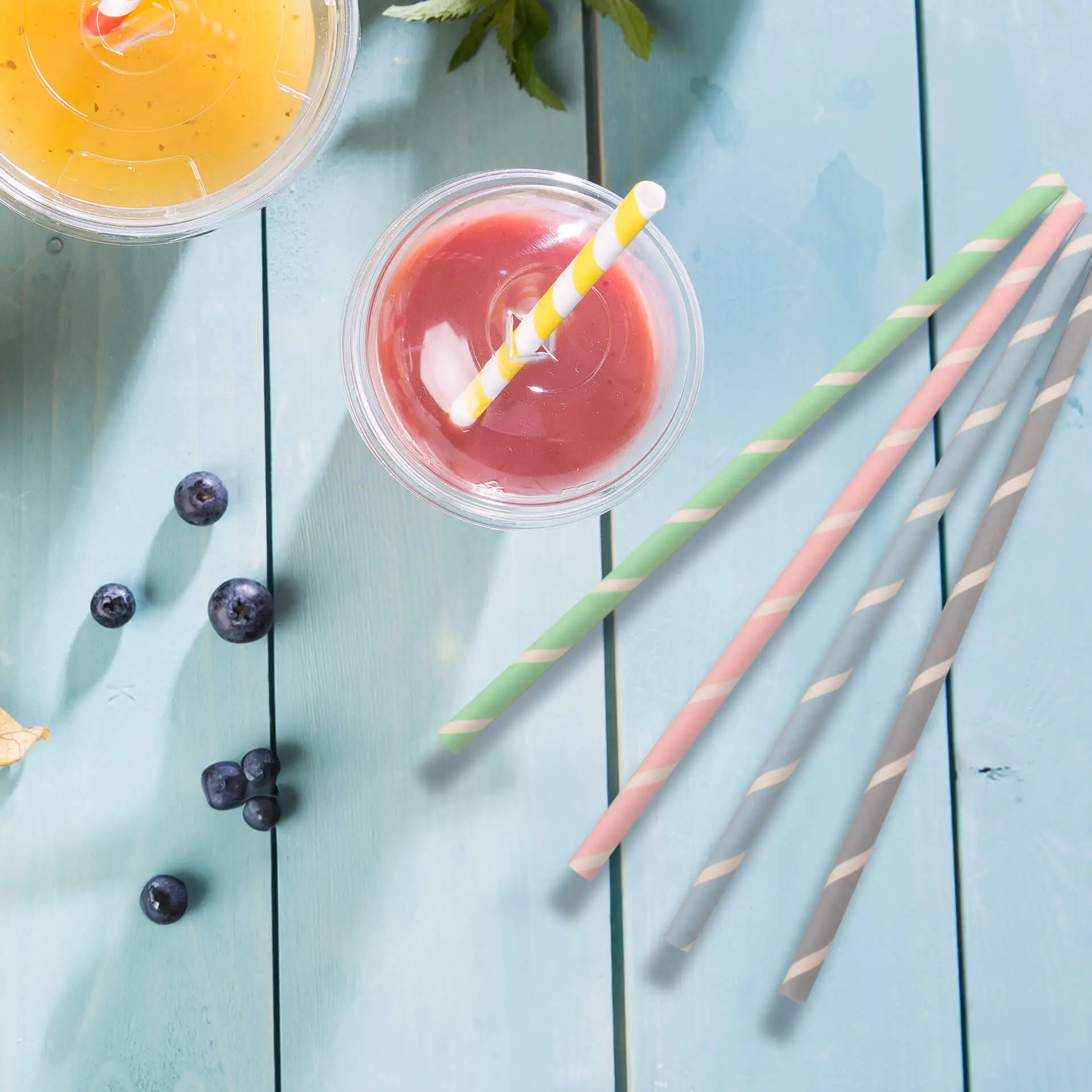23 cm, Ø 0.8 cm Paper-jumbo-straws, pastel striped