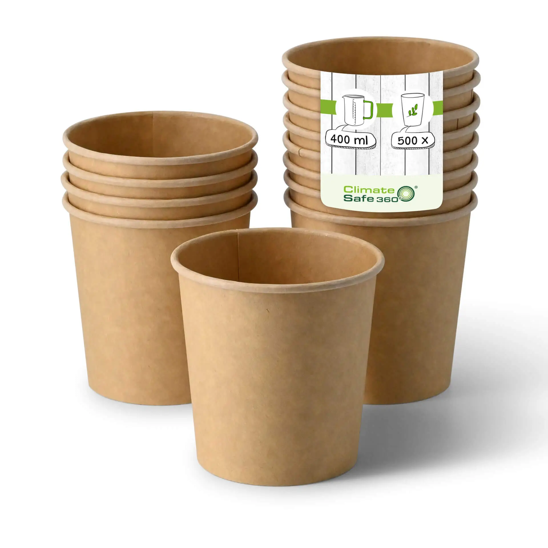 Soup cup to go made of cardboard (Premium) 16 oz, Ø 95 mm, brown, eco-friendly coating