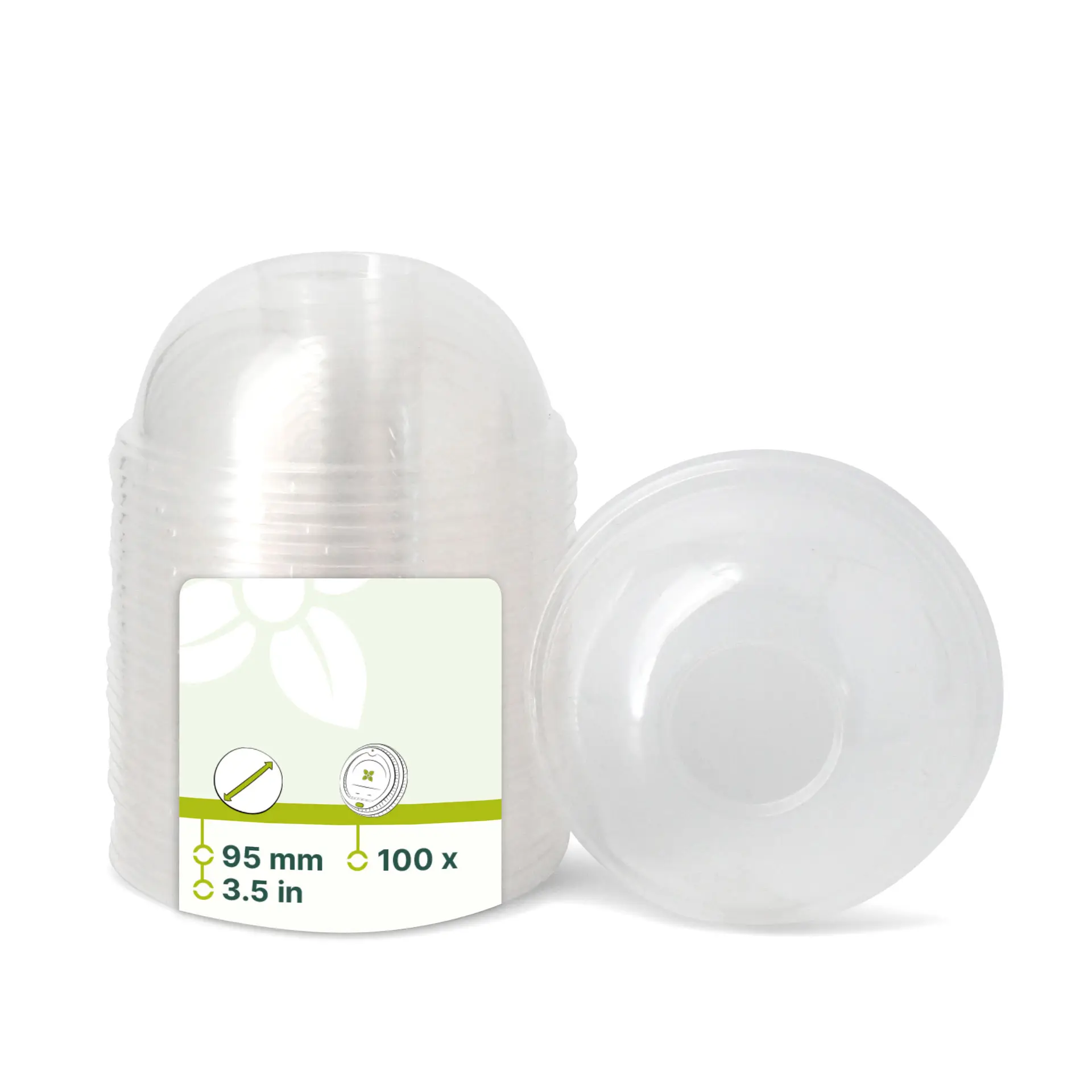 PLA dome lids Ø 95 mm, closed PLA dome lids Ø 95 mm, closed