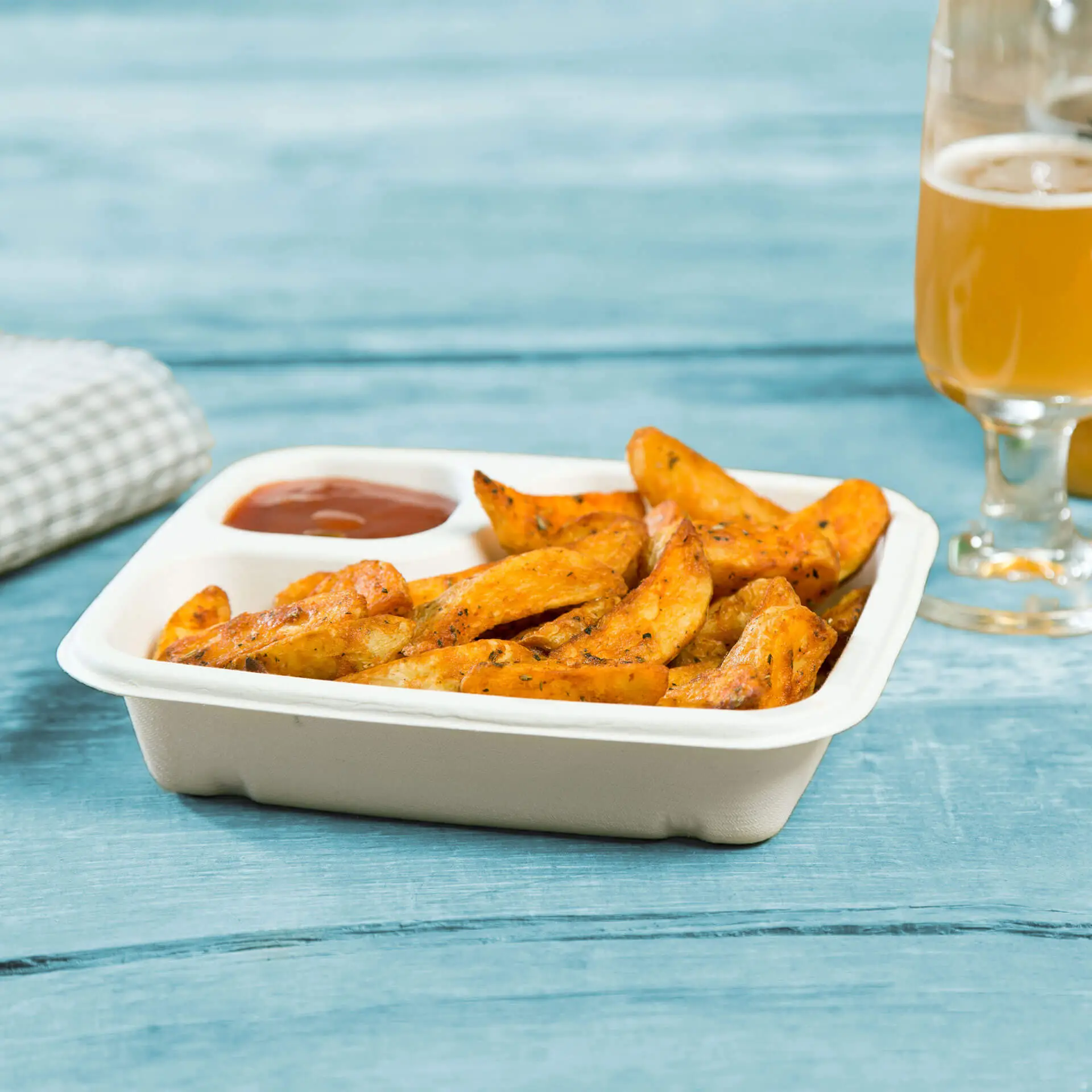 Sugarcane Dip Plate, 16.5 cm x 19 cm, Rectangular