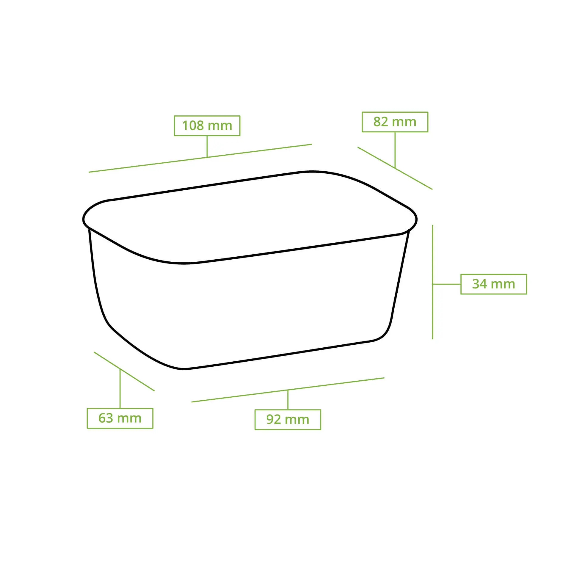 Food containers 150 ml, 11 x 8 x 3.5 cm, kraft, rectangular
