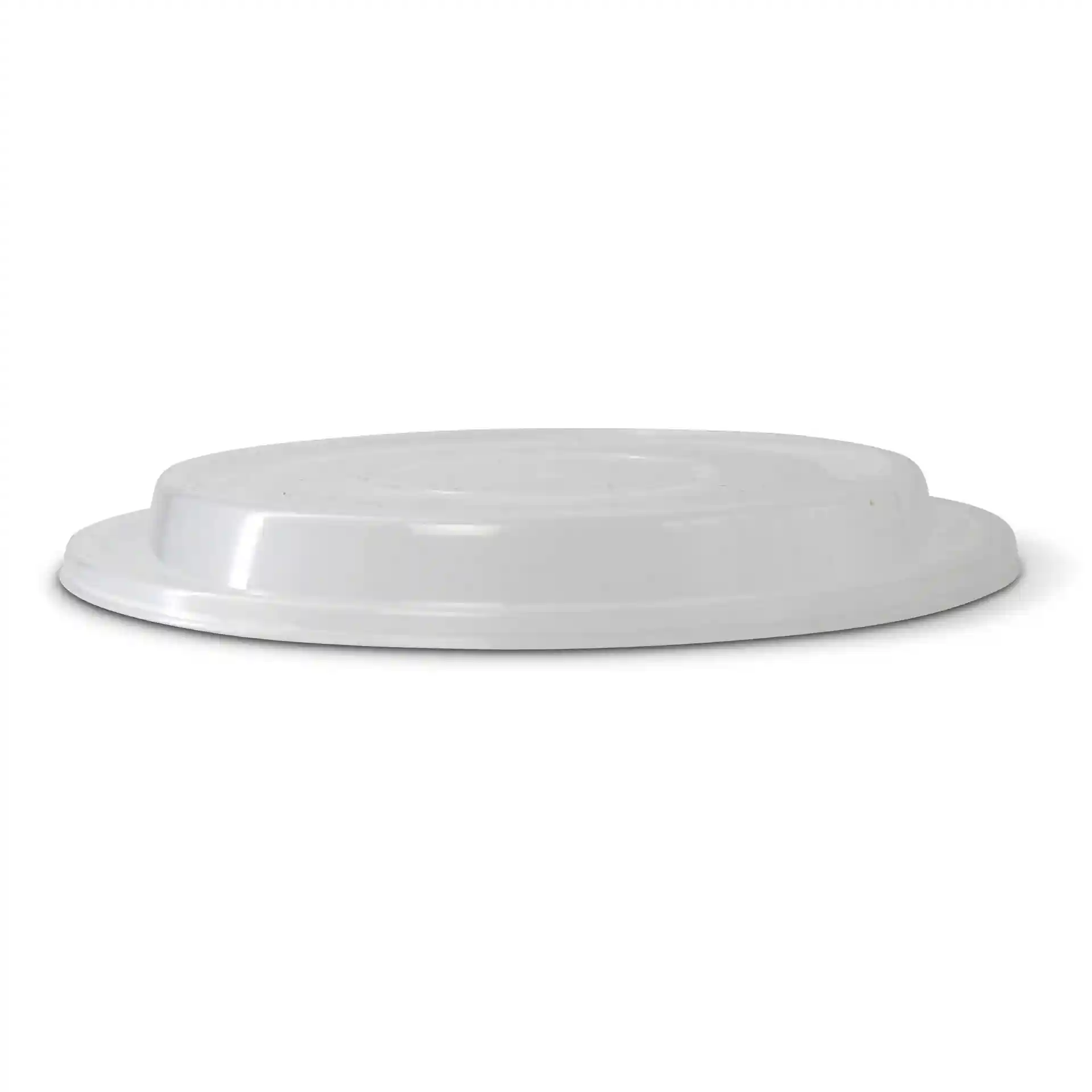 Round, transparent reusable lid made of polypropylene, with a height of 15.2 mm and a diameter of 160 mm.