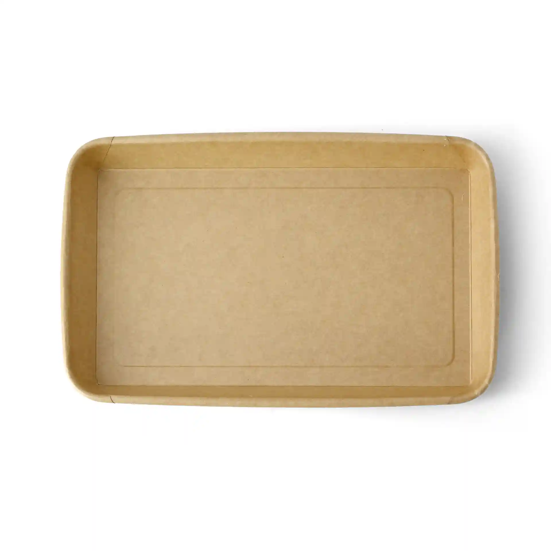 Brown rectangular sushi box with a PE-coated interior, measuring 24 x 15 x 3 cm.