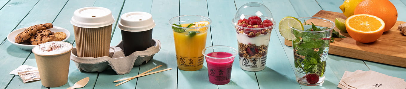 Biodegradable cups for your event or takeaway beverages Biodegradable cups for your event or takeaway beverages