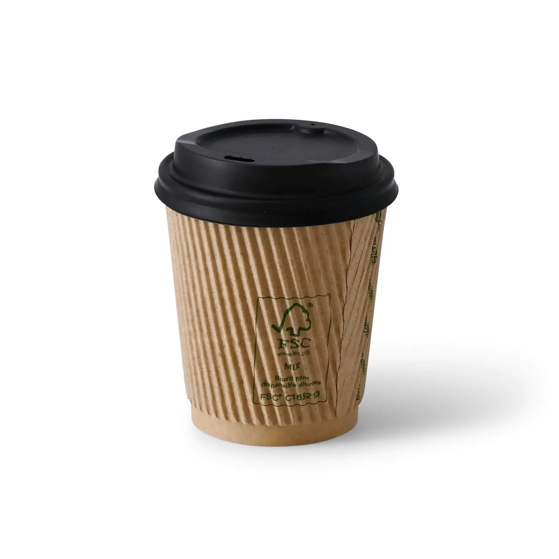 8 oz Takeaway coffee cups / Ripple cups, Ø 80 mm, kraft