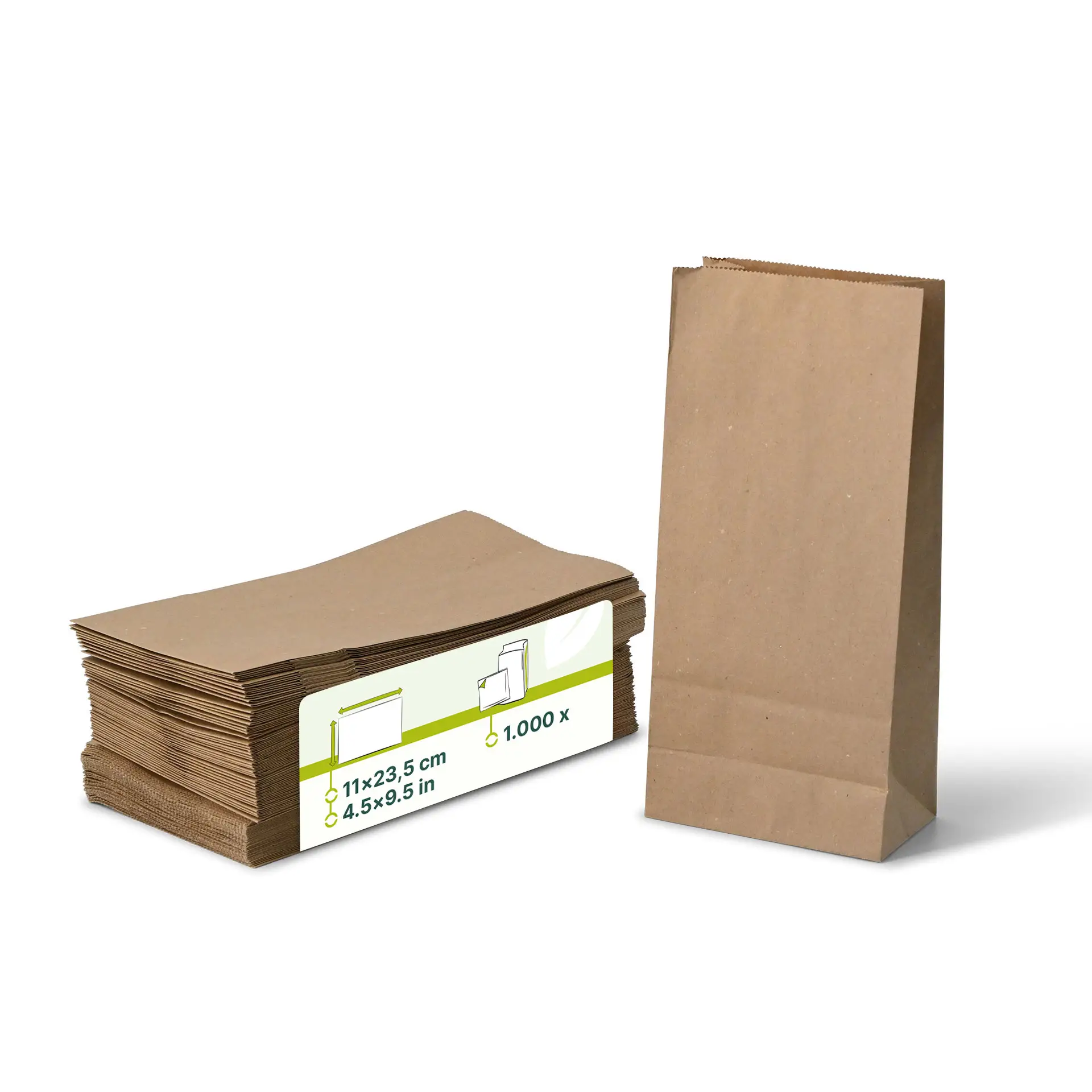 Block bottom-bags M, 11 x 6 x 23.5 cm, brown, kraft paper Block bottom-bags M, 11 x 6 x 23.5 cm, brown, kraft paper