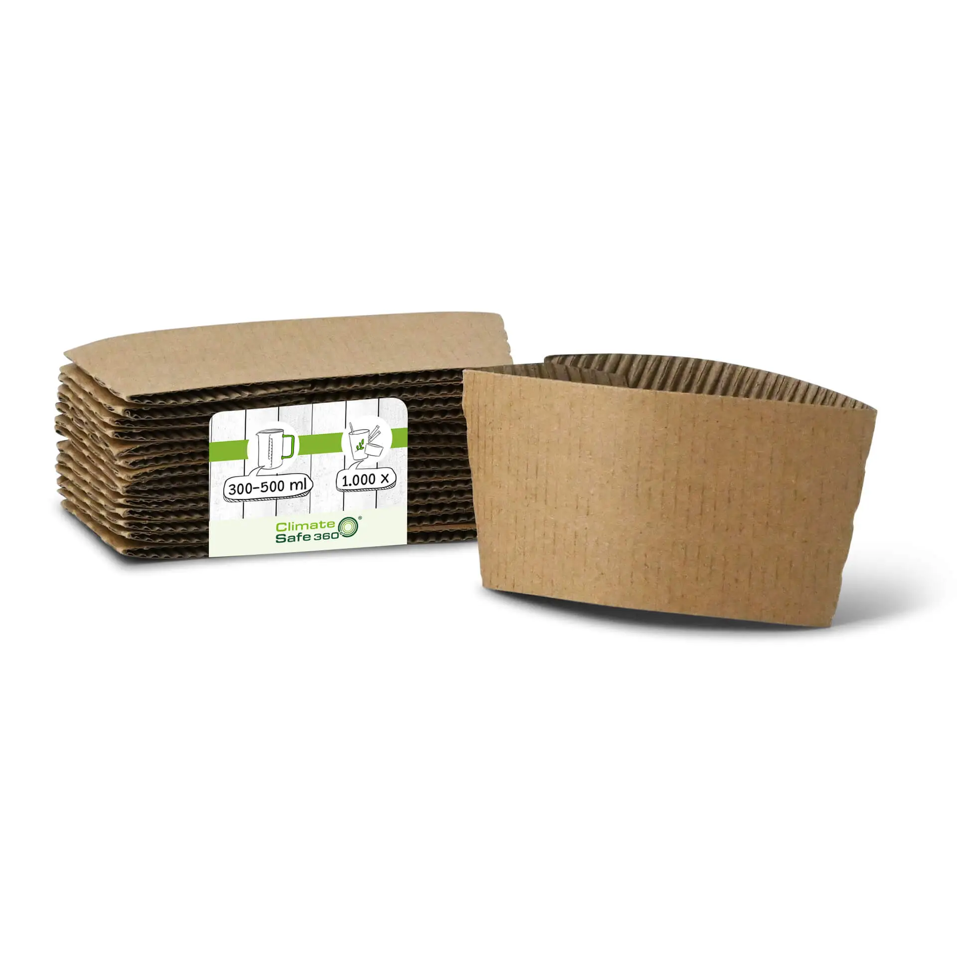 Cardboard sleeves for 12 / 16 / 20 oz paper cups, kraft