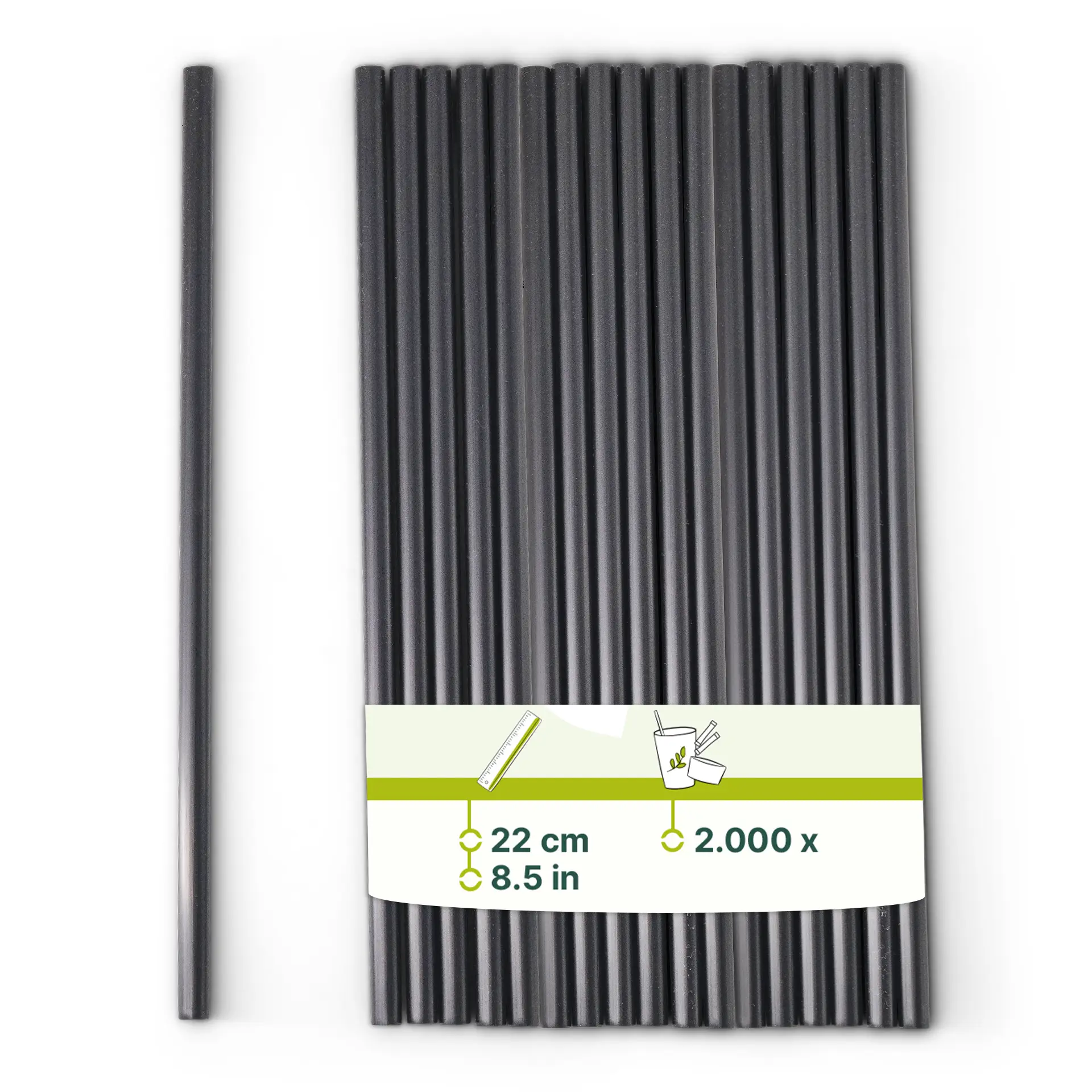 Reusable straws 22 cm, Ø 0.7 cm, black Reusable straws 22 cm, Ø 0.7 cm, black