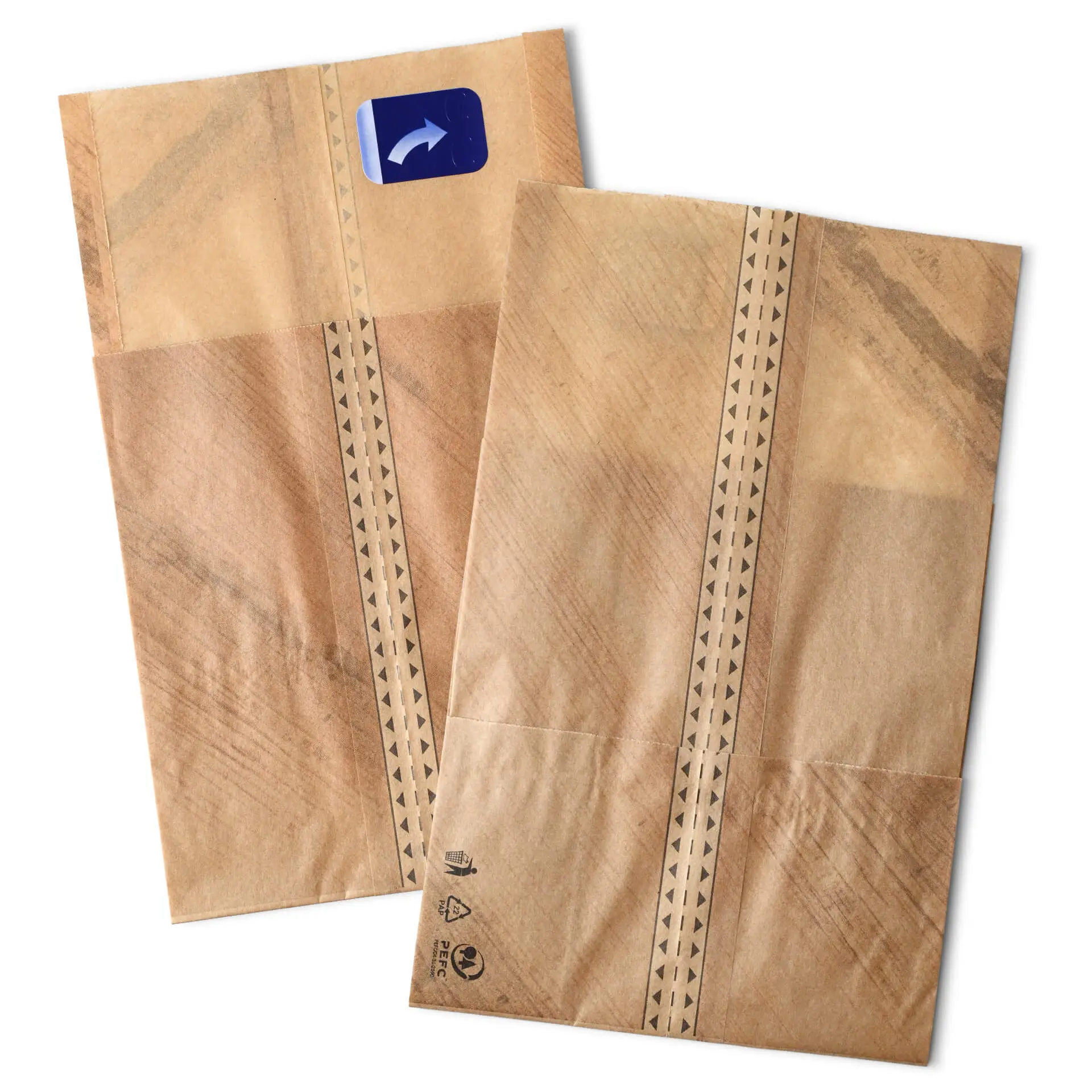 Paper burger bag 15 x 16.5 x 8.5 cm, kraft, with adhesive seal