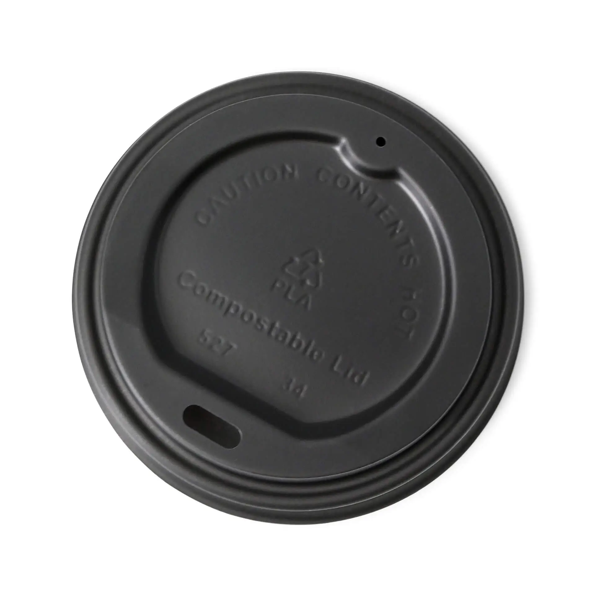 CPLA lid Ø 80 mm, black, drinking hole dhd004051-cpla-deckel-80-mm-schwarz-trinkoeffnung-1