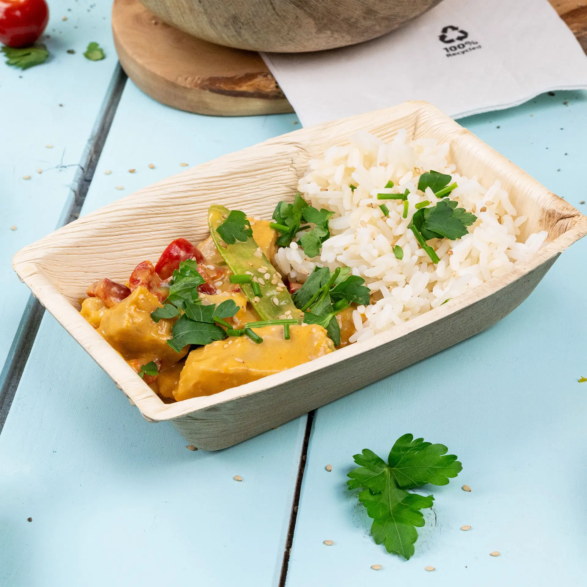 Palm leaf bowls  "Palmware®" 200 ml, rectangular