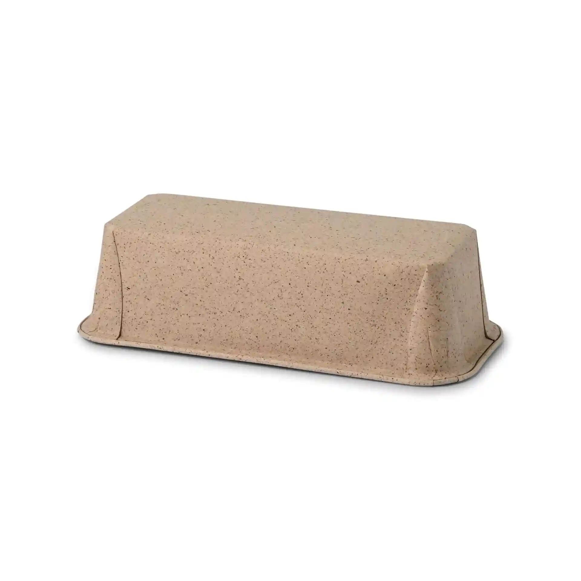 Rectangular baking mould made from brown cocoa paper, measuring 20 × 7 × 6 cm.