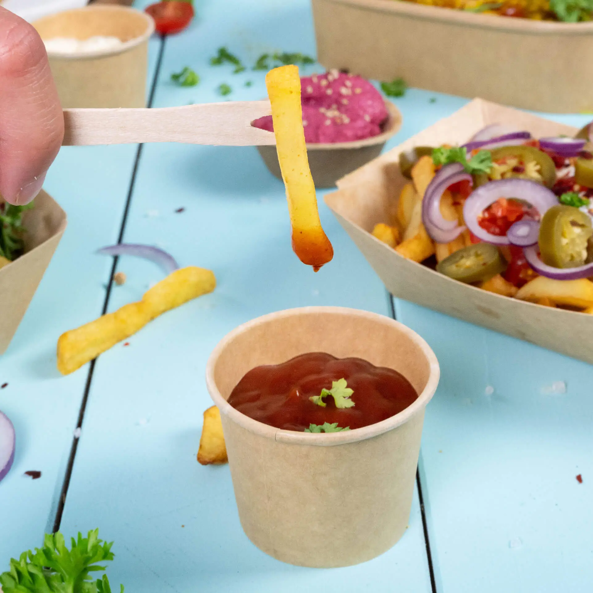 Wooden chip forks, 8.5 cm