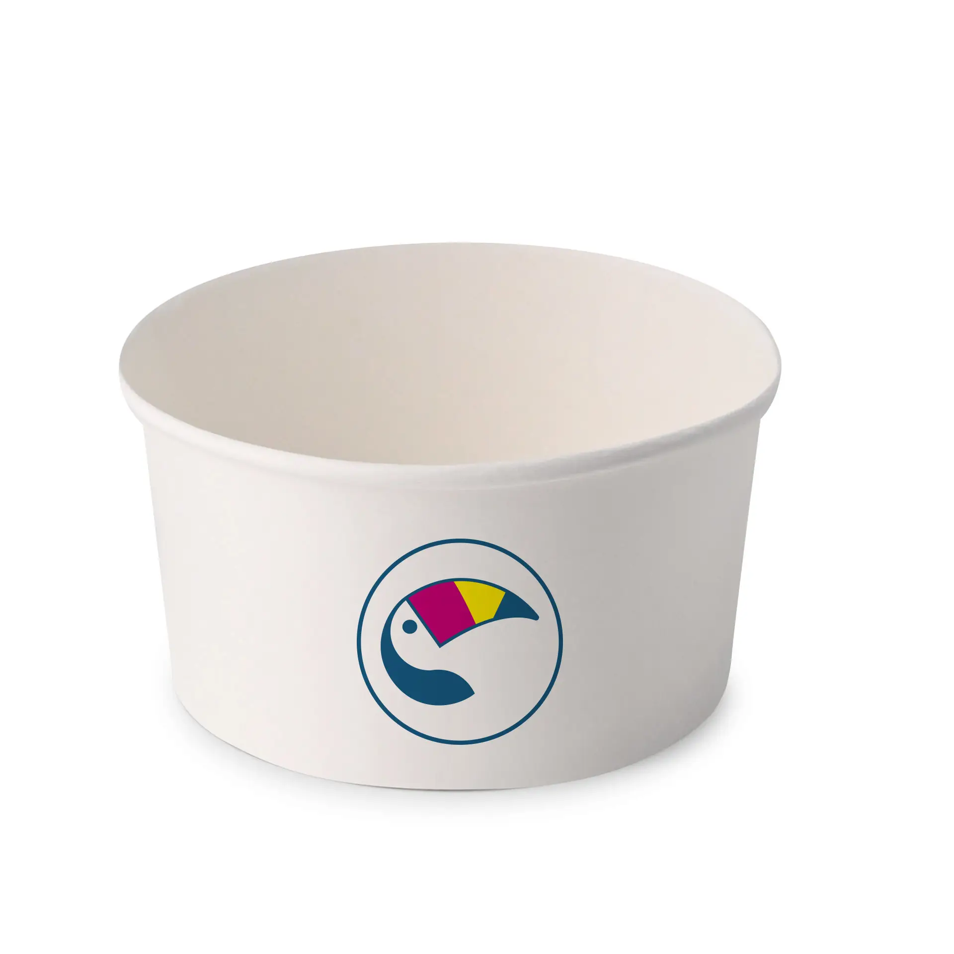 Custom salad bowls / Printed bowls, 800 ml, Ø 150 mm, white, PLA-coated